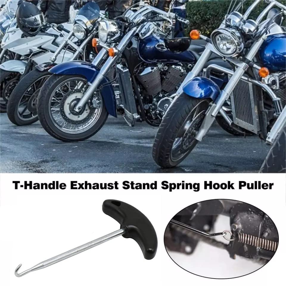 Motorcycle Spring Puller,Motorcycle Exhaust pipe Spring Puller Installer Hook Tool, Exhaust Pipe Springs 67MM/75MM Swivel Hook,E