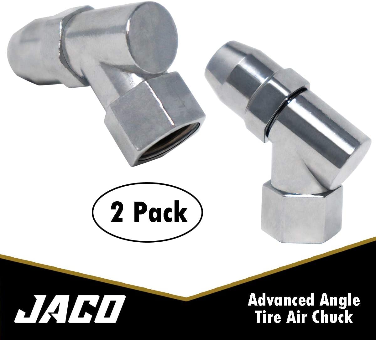 Jaco Advanced Angled Tire Air Chuck - 1/4' Npt (2 Pack) (Closed Flow)