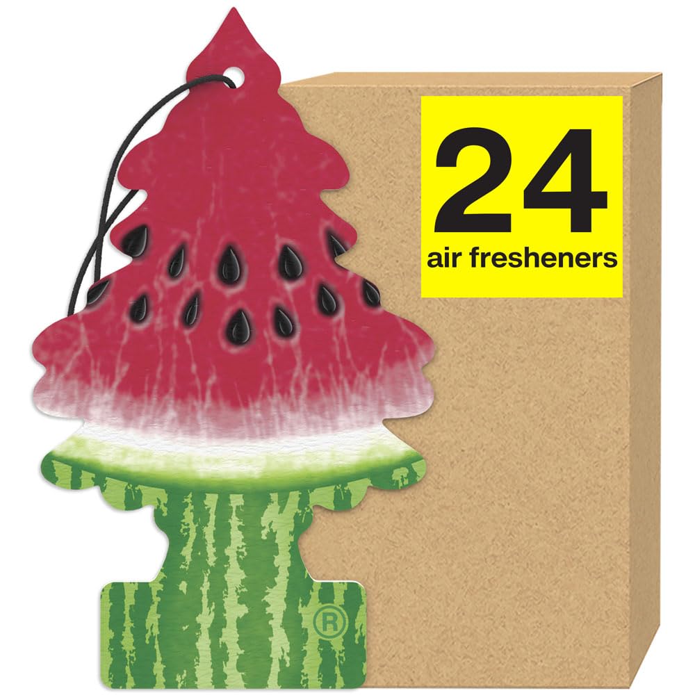 Little Trees Air Fresheners Car Air Freshener. Hanging Tree Provides Long Lasting Scent For Auto Or Home. Watermelon, 24 Air Fre