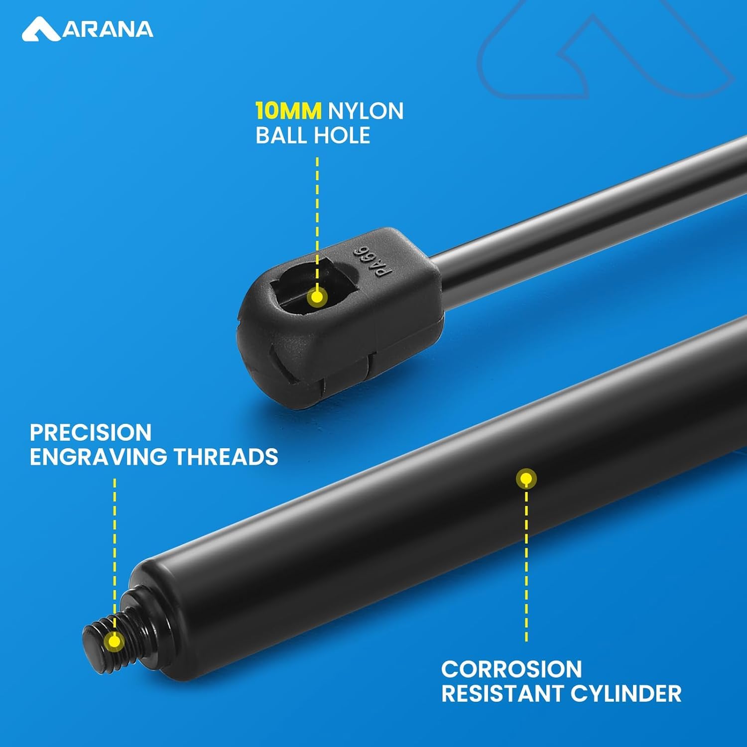Arana C16-15042 Gas Struts 17 Inch 60 Lb Gas Shocks Spring 17 '' Lift Support For Leer Camper Shell A.R.E Truck Cap Topper Rear