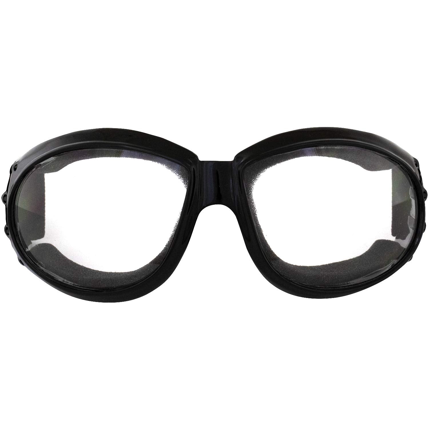 Global Vision Eliminator Dirt Bike Padded Motorcycle Riding Goggles For Men And Women (Black Frame/Smoke Lens) (Black Frame/Clear Lens)