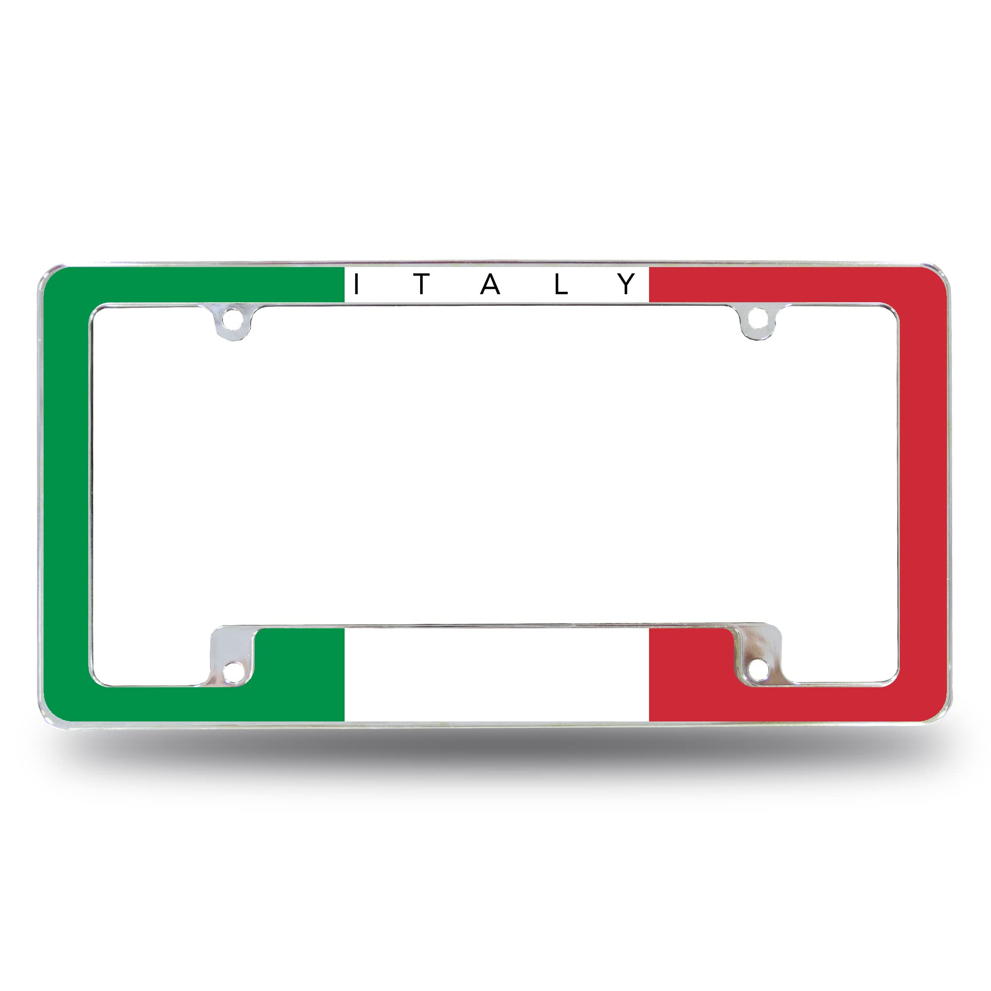 Rico Industries Italy Flag All Over Automotive License Plate Frame for Car/Truck/SUV (12 x 6)