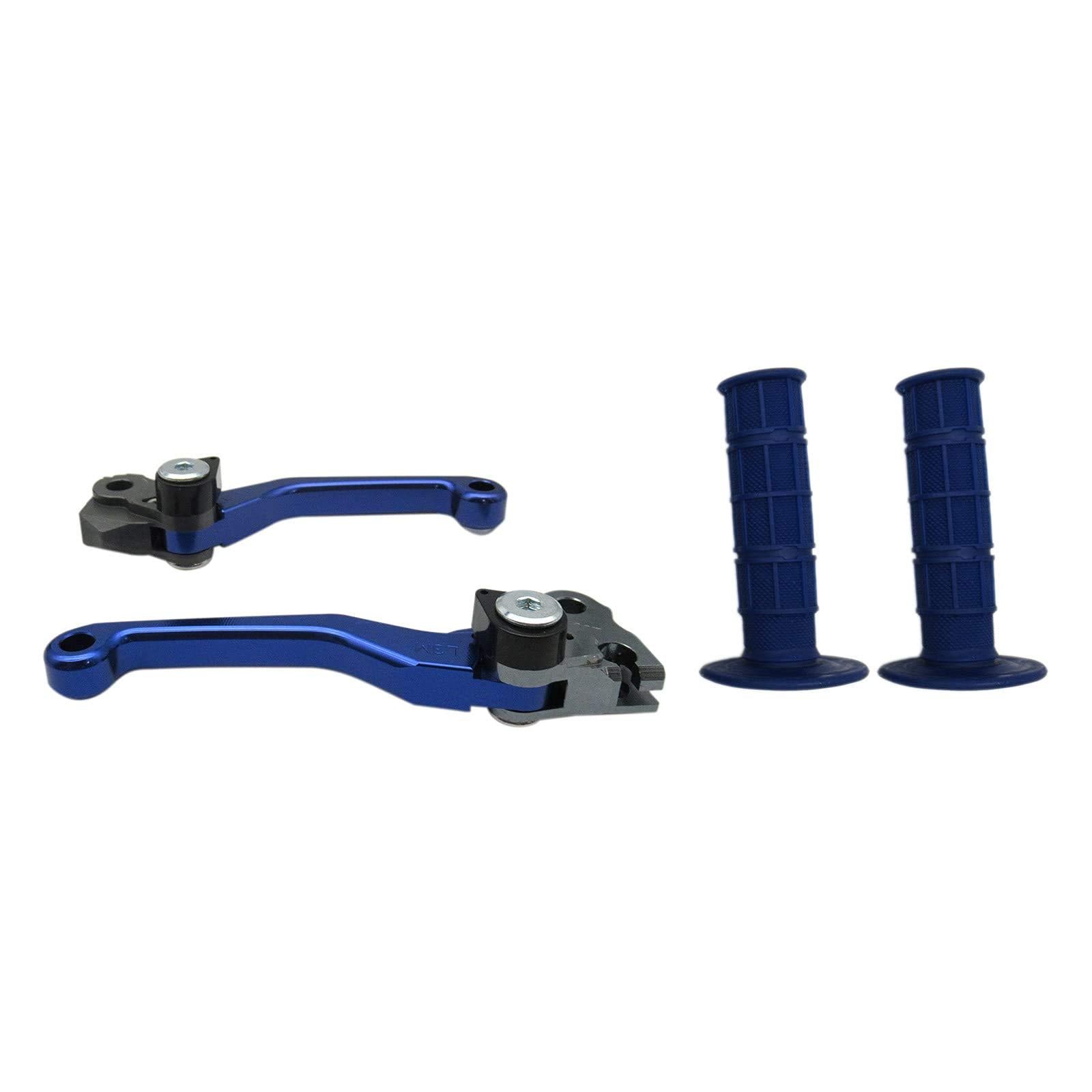 USonline911 Blue CNC Motorcross Dirt Bike Pivot Brake Clutch Levers Set for Yamaha TTR125/LW/E 1993-2015 w/ 7/8'' 22mm Rubber Ha
