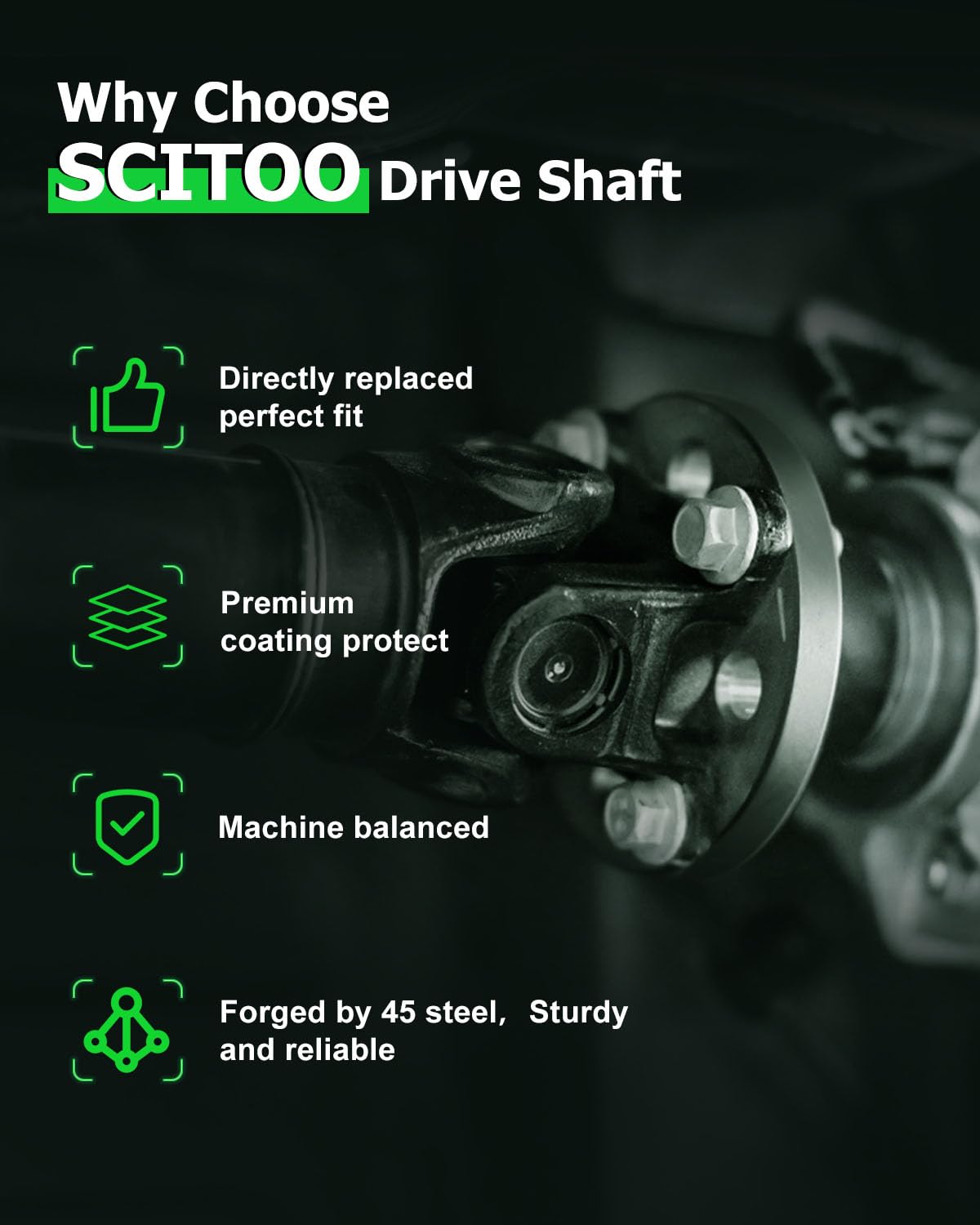 SCITOO Front Drive shaft Assembly Propeller Shaft Compatible For Dodge Ram 2500 3500 2003-2013 938-163 65-9540 938163 659540 - [