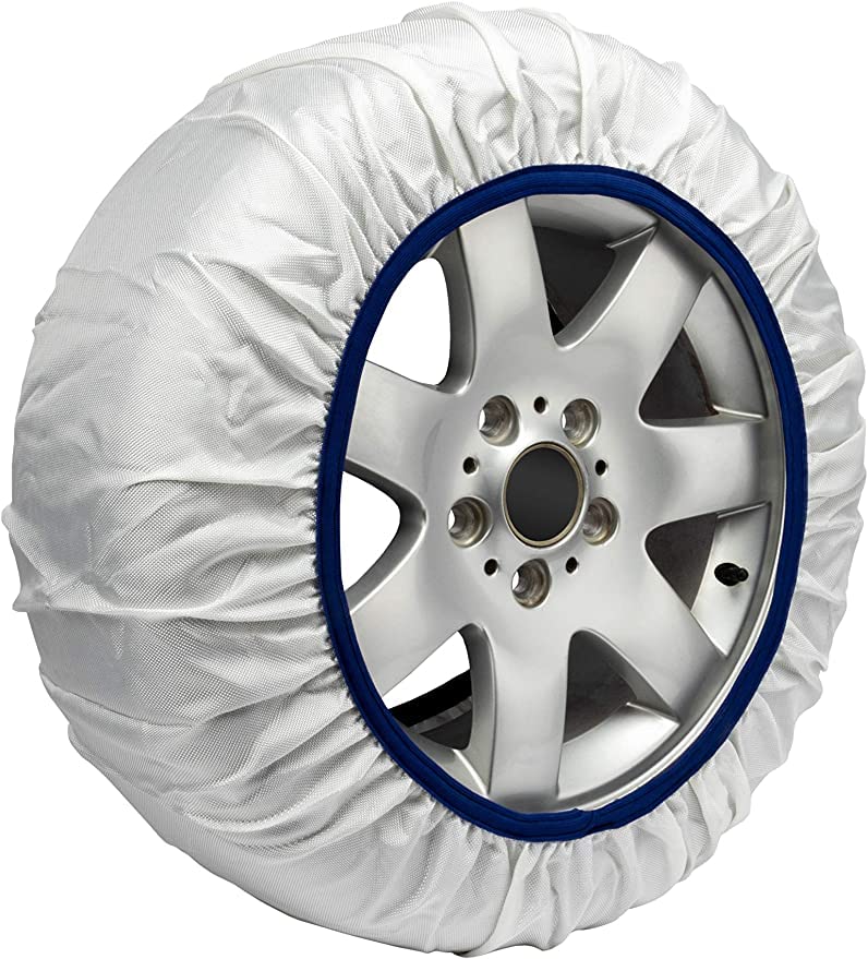 Carall Snow Socks For Car, White Color, Size M, Textile Snow Chains, Easy Assembly In 2 Minutes, Approved En 16662-1 (White, M)
