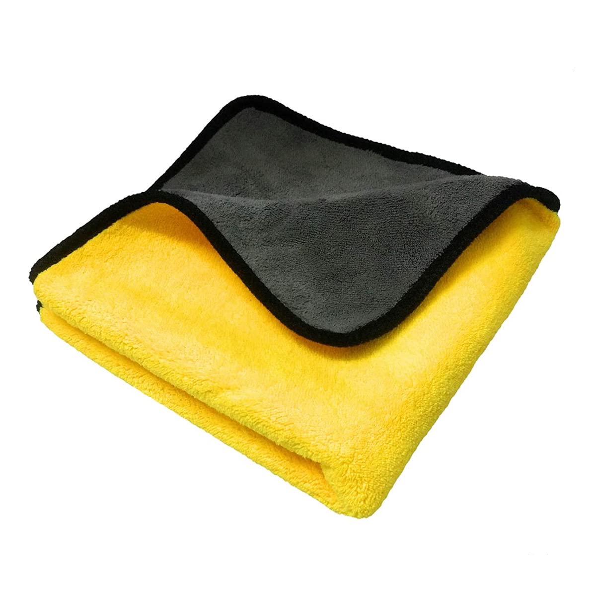 Kingsway Microfiber Cleaning Cloth for Car & Bike 1 Pcs, 800 GSM, 40x40 cm, Twisted Loop Super Absorbent Drying Towel, Edgeless 