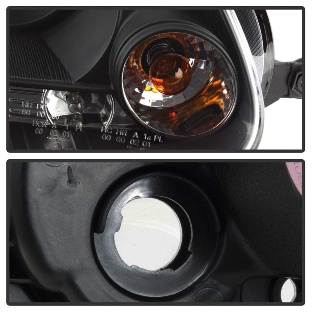 ACANII LED Halo Projector Headlights for 2006-2009 VW GTI Jetta Rabbit, Black Housing, Halogen Model