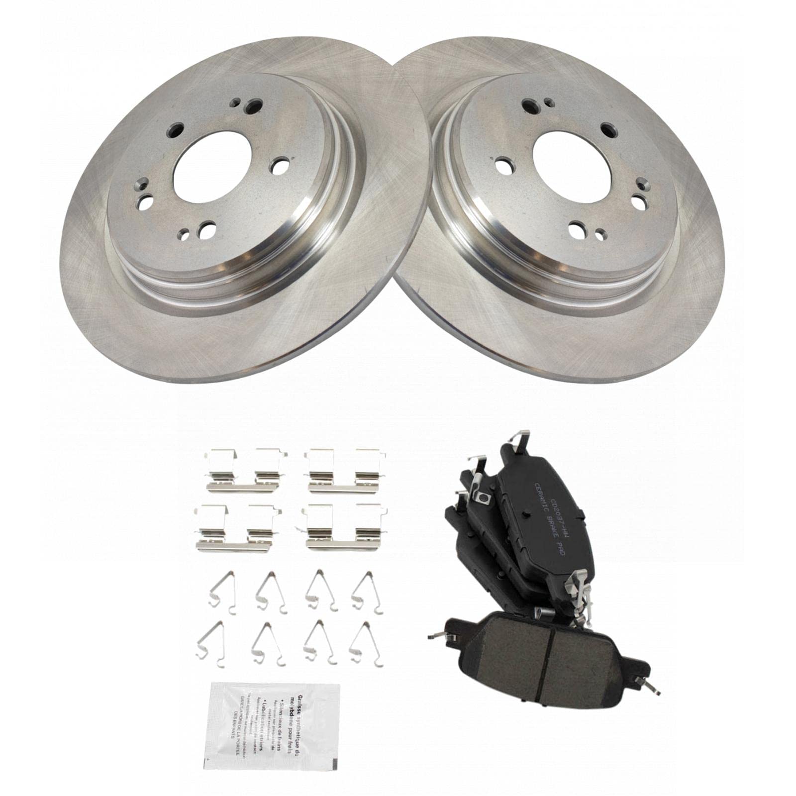 Trq Rear Brake Pad & Rotor Kit Brake Pads Brake Rotor Ceramic Compatible With 2017-2020 Honda Cr-V
