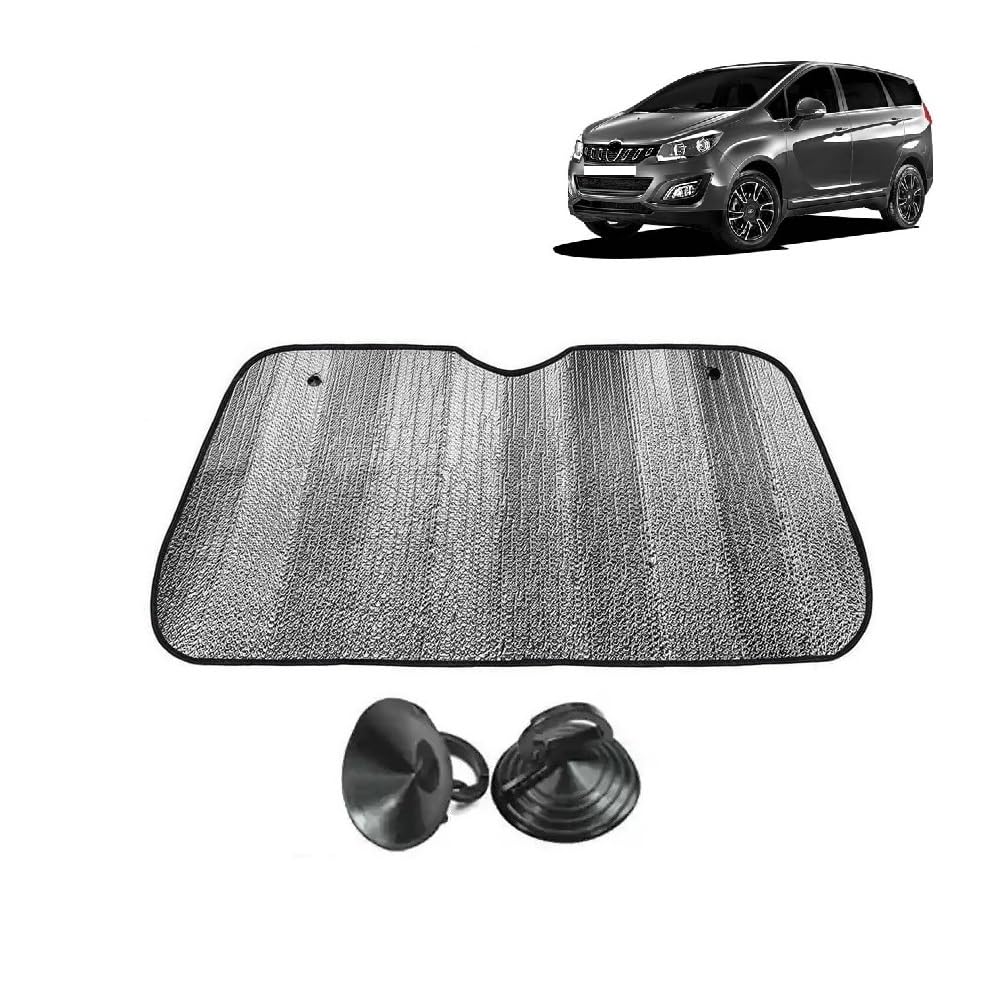Car Windshield Sun Shade UV Rays Protector Silver Sunshade Solar Reflective suitable for Mahindra Marazzo