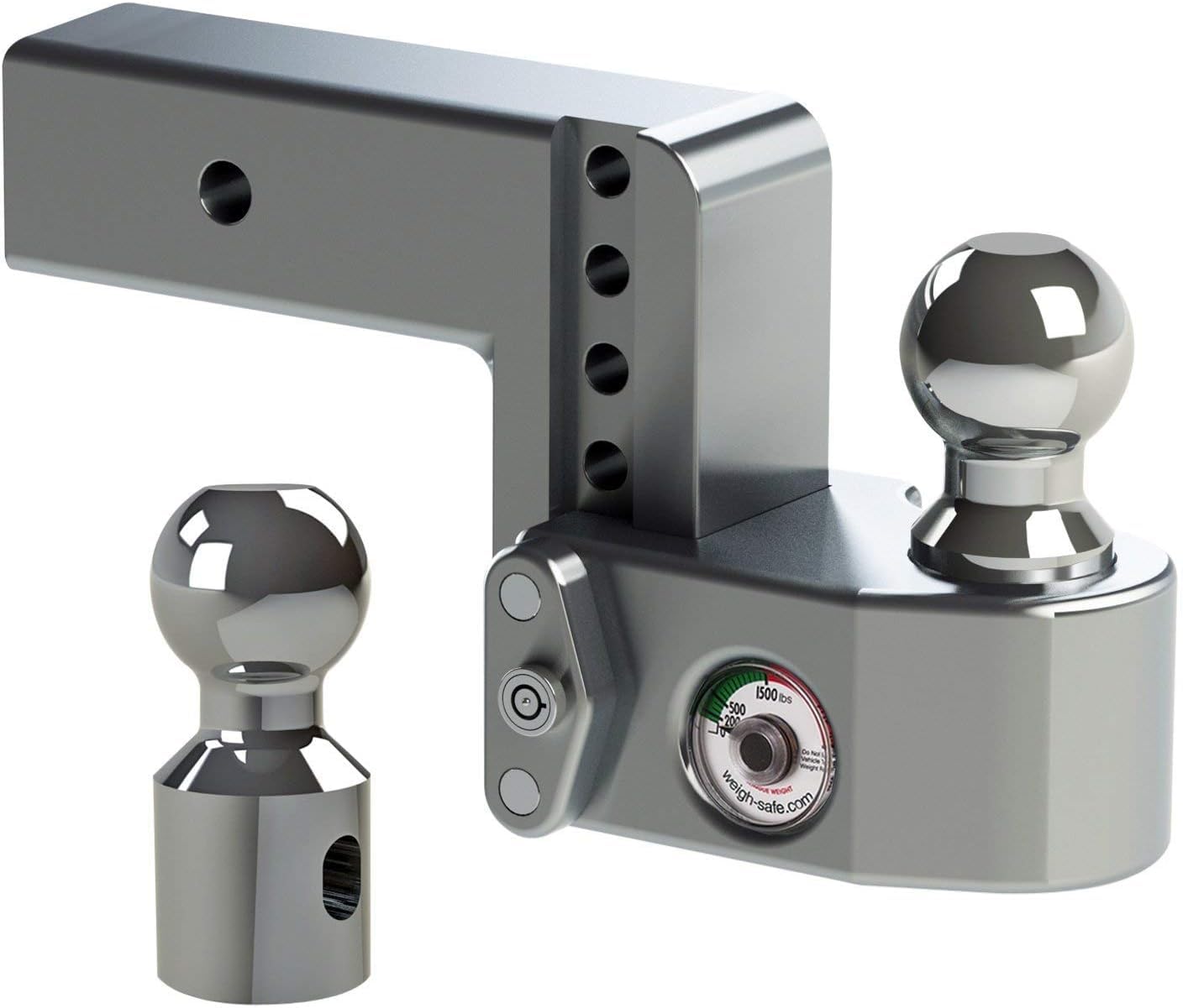 Weigh Safe Ws4-2.5 Adjustable Ball Mount With 4'' Drop And 2.5'' Shank, Aluminum