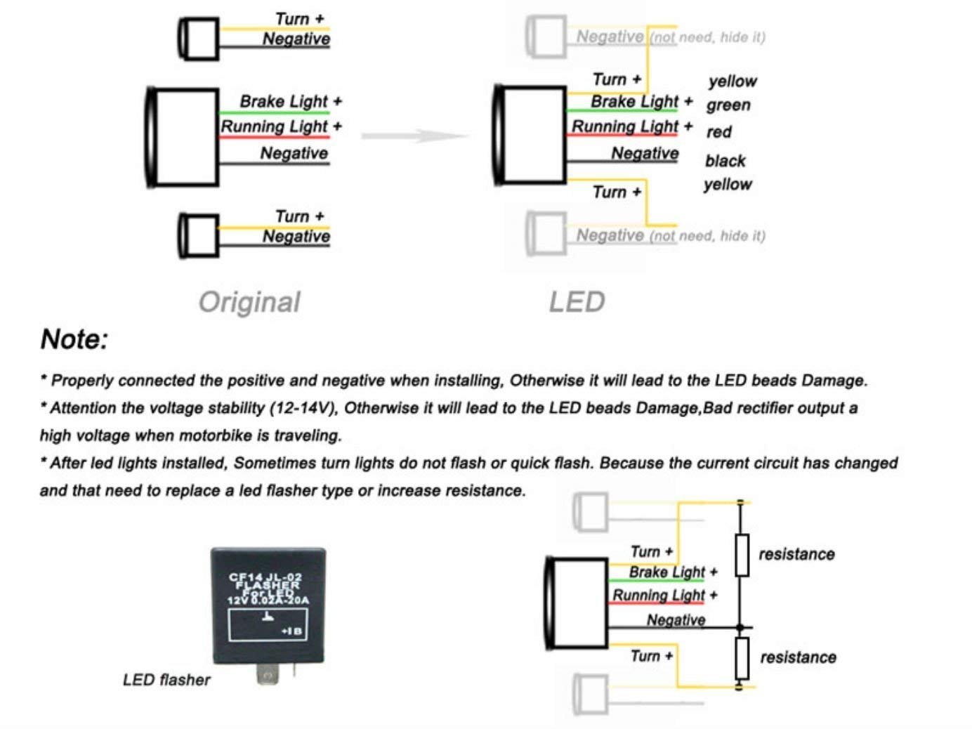 Mzs Motorcycle Tail Light, Led Integrated Turn Signal Blinker Clear Compatible With Ex 300 Ex300 2013-2017