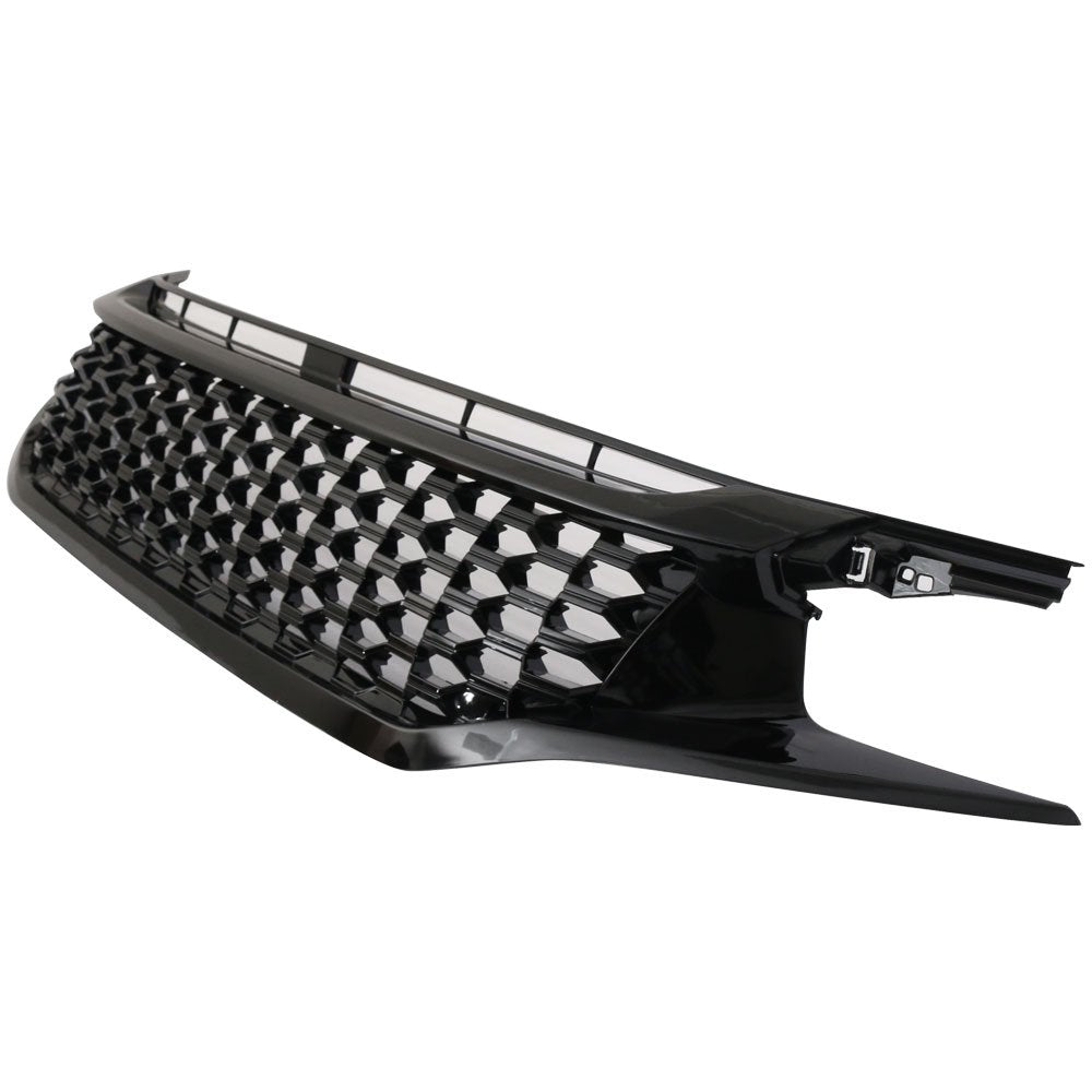 IKON MOTORSPORTS Front Bumper Grille for 2016-2021 Honda Civic, ABS Plastic, Black, Model HG-HC16SI3P-BK