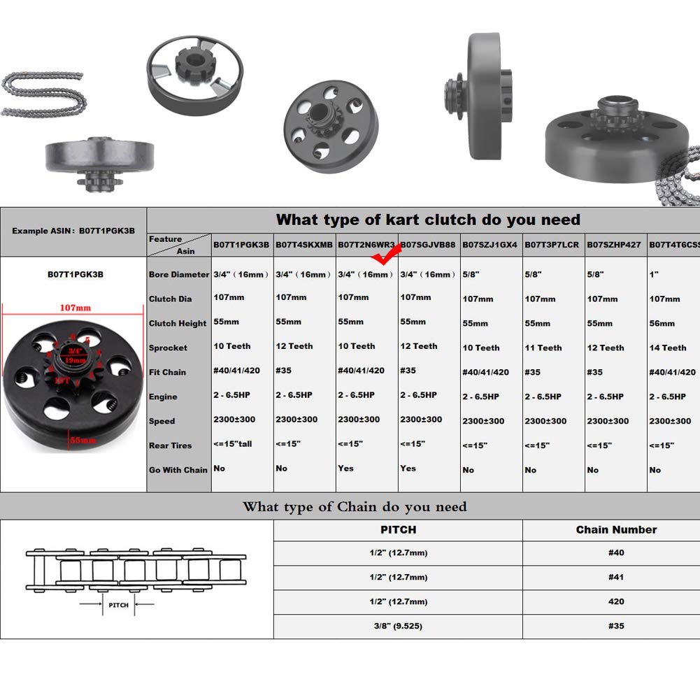 Centrifugal Clutch 3/4 Bore 10T For #40/41/420 Chain Compatible For Go Kart Minibike Lawnmower Fun Kart Engine 3/4 Bar