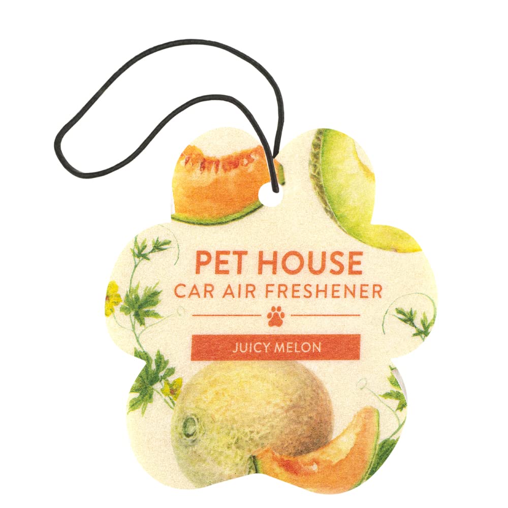 One Fur All Pet House Car Air Freshener - Juicy Melon Pack Of 4 - Non-Toxic Car Air Freshener - Pet-Friendly Air Freshener For S