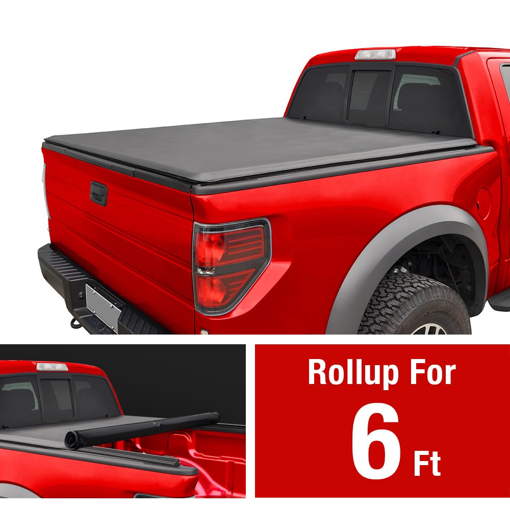Maxmate Soft Roll-Up Truck Bed Tonneau Cover Compatible With 2016-2023 Toyota Tacoma | 6' (74'') Bed | Tct169045