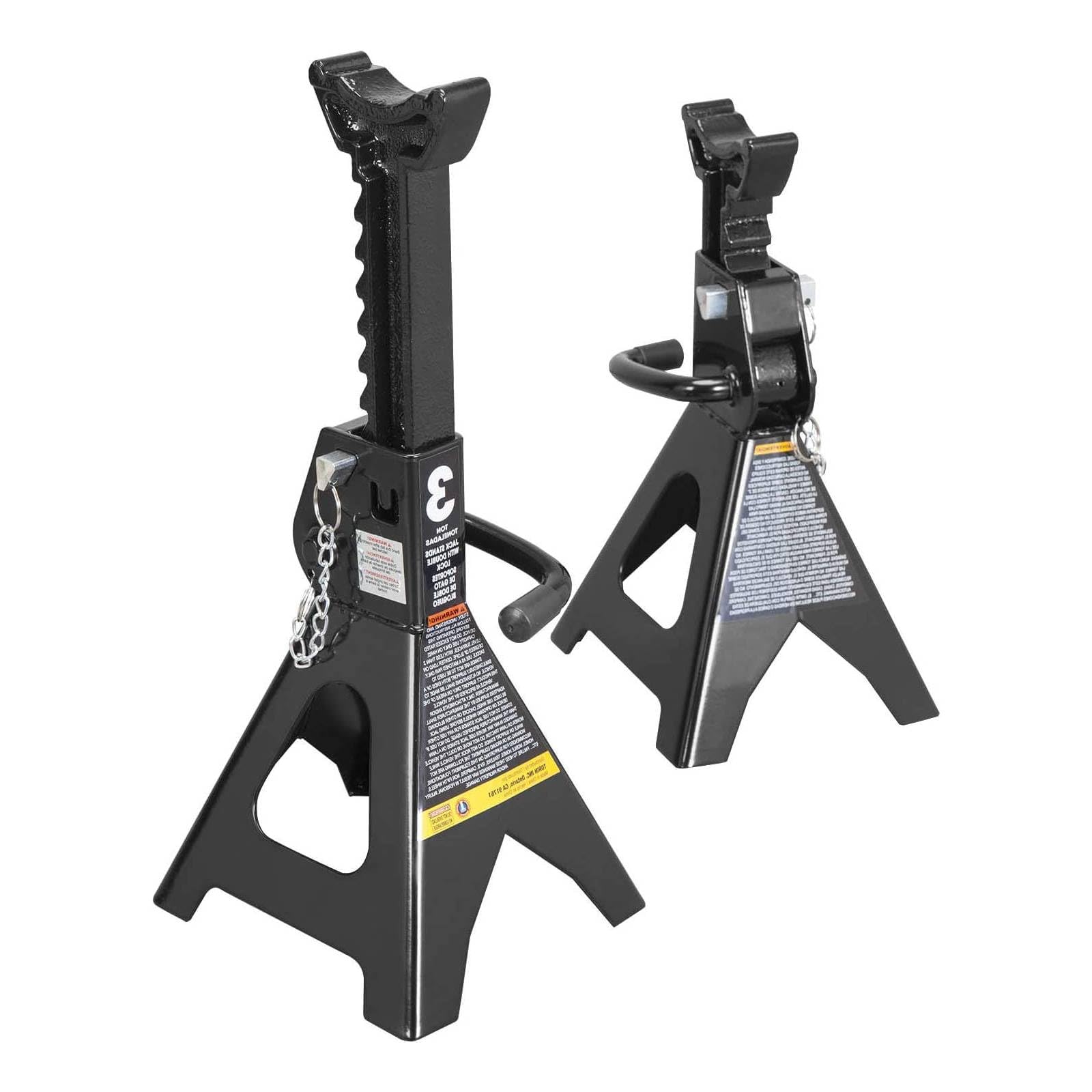 Big RED 3 Ton Double Locking Steel Jack Stands, for Lifting UTV/ATVS, Small Trucks and SUVS, Heavy Duty Steel, 6000lbs Capacity,