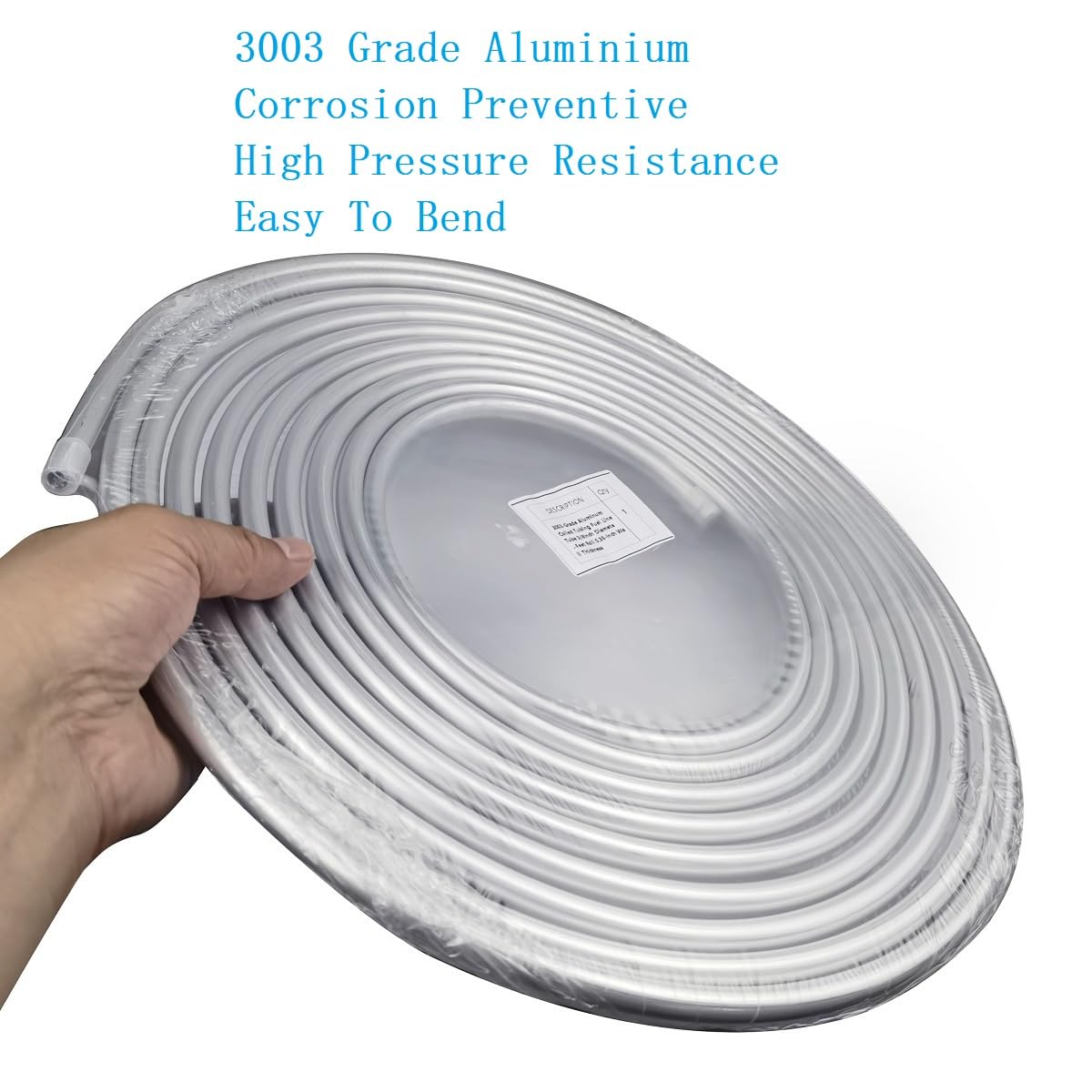 Shonee 3/8" Aluminium Fuel Line - 25FT, Silver, 3003 Grade for Brake, Gas & Refrigeration Applications