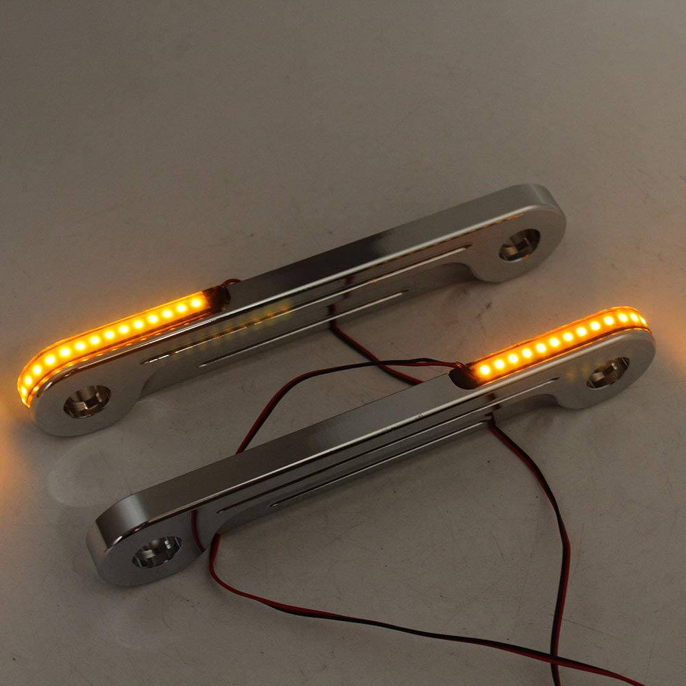 Hiyoyo Chrome Led Flush Fork Turn Signals Brackets For Harley Touring Electra Glide Street Glide 1997-2023