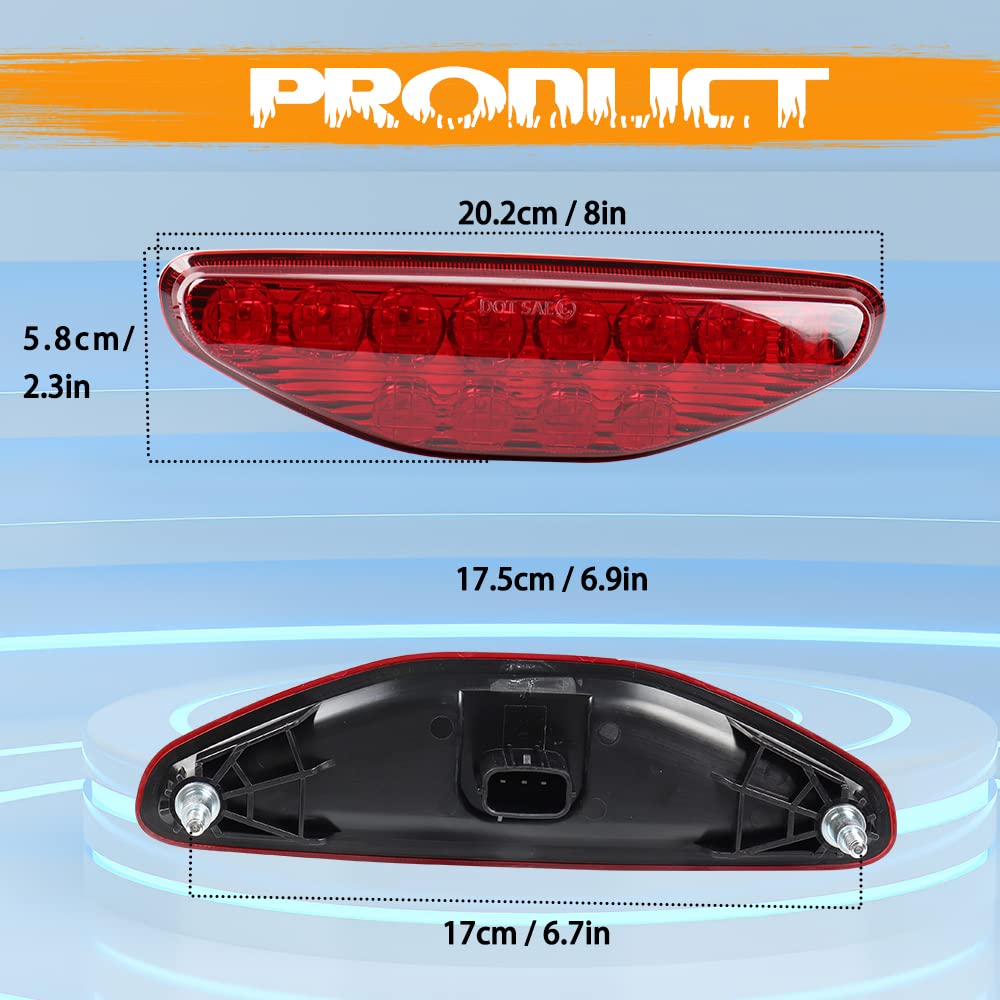 MotoParAcc Red LED Tail Light Motorcycle ATV Brake Taillights for 2005-2007 TRX400EX, 2006-2014 TRX450ER, 2004-2009 TRX450R, 200