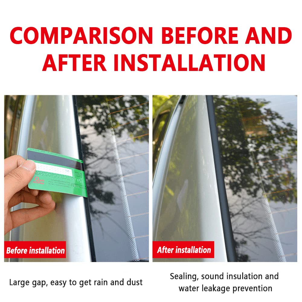 Turcee Car Weather Stripping - Cuttable Rubber Seal Trim, Dust Proof & Weather Resistant, 19mm x 23Ft, Adhesive for Sunroof & Windshield