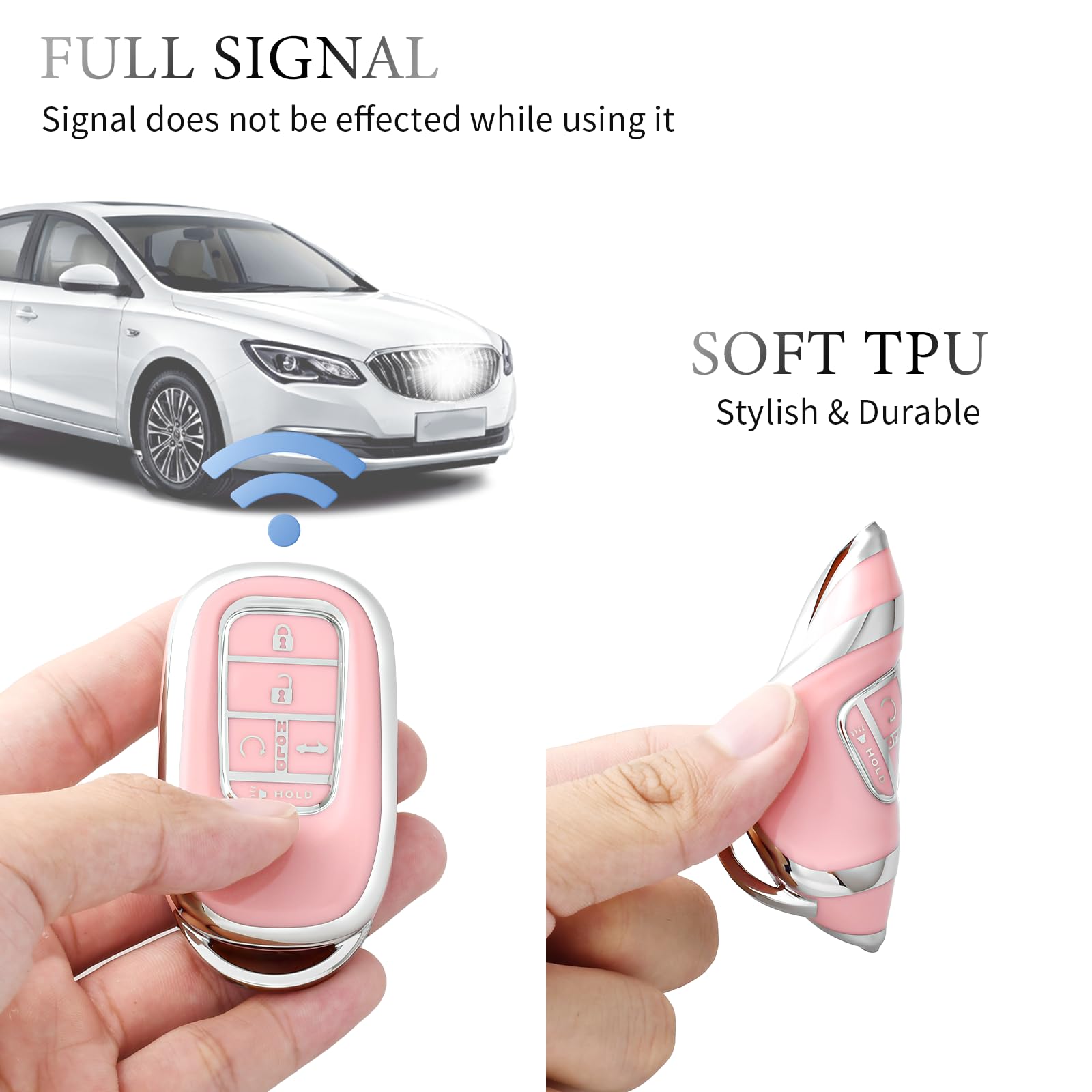 OFFCURVE Key Fob Cover for Honda, Special Car Key Case Compatible with 2022 2023 Honda Civic Accord HR-V CR-V Pilot Sport SI EX