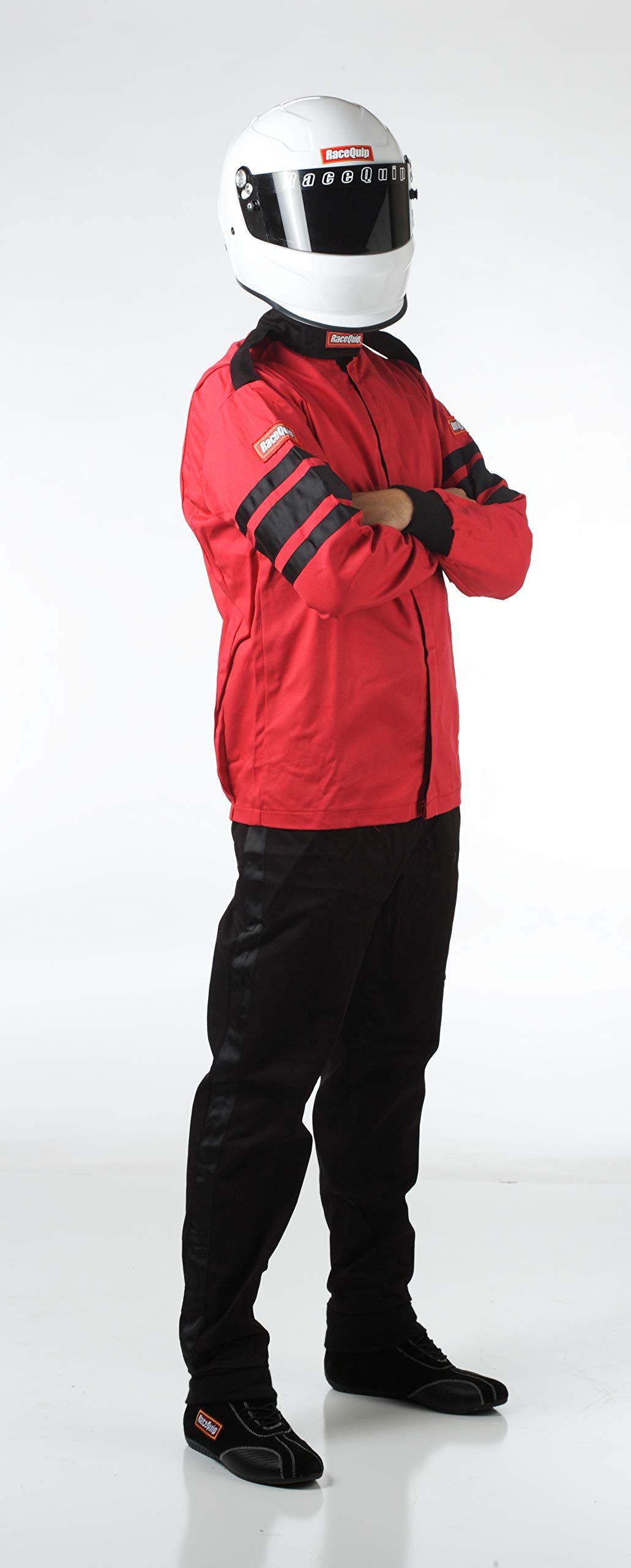 Racequip 111012Rqp 110 Series Driving Jacket Sfi 3.2A/1 Red/Black Stripe Small
