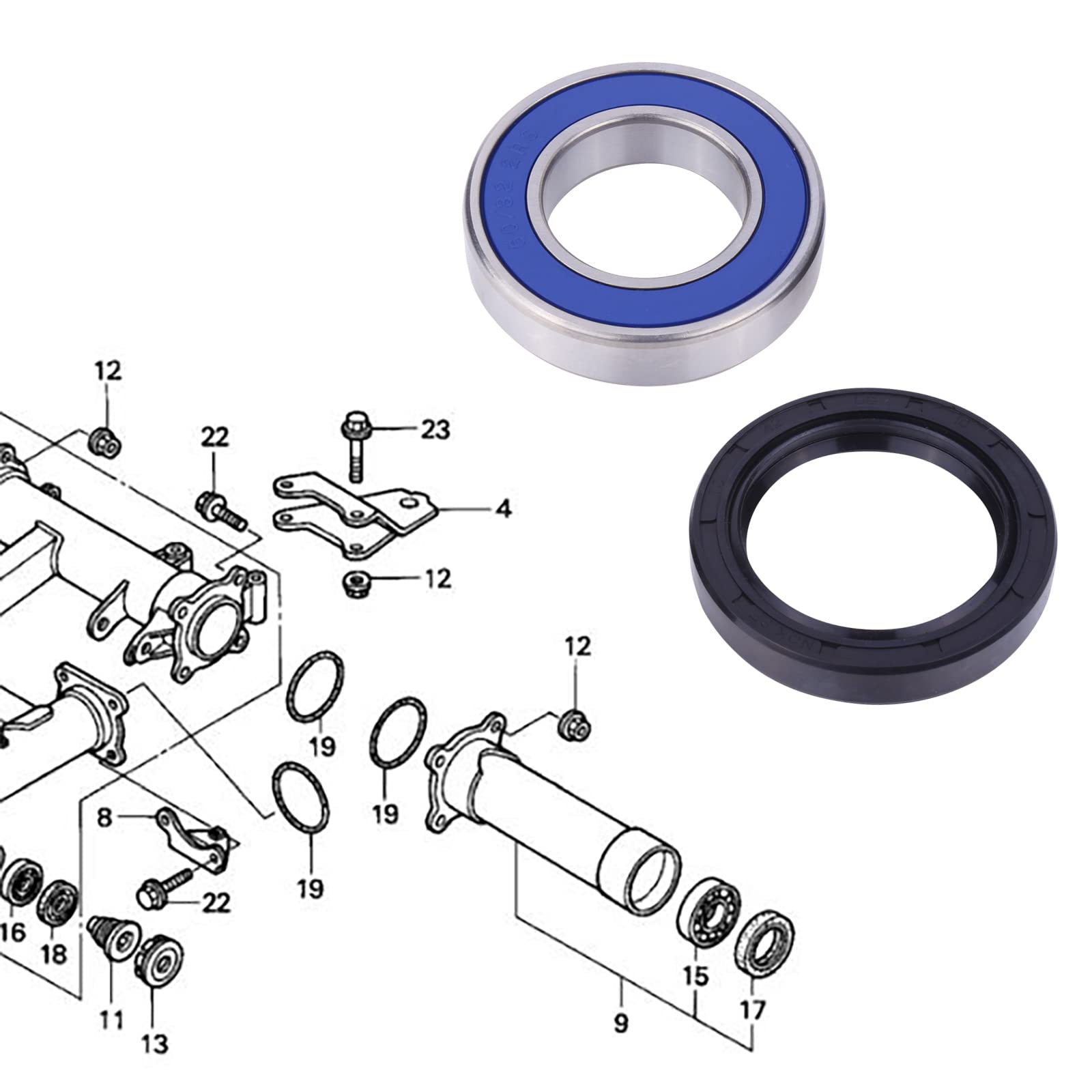 Rear Axle Bearing Wheel Hub Housing Bearing With Seal Kit For Honda Atc250 Trx250, Foreman 400 500 520, Trx450 S/Es, Rancher 350
