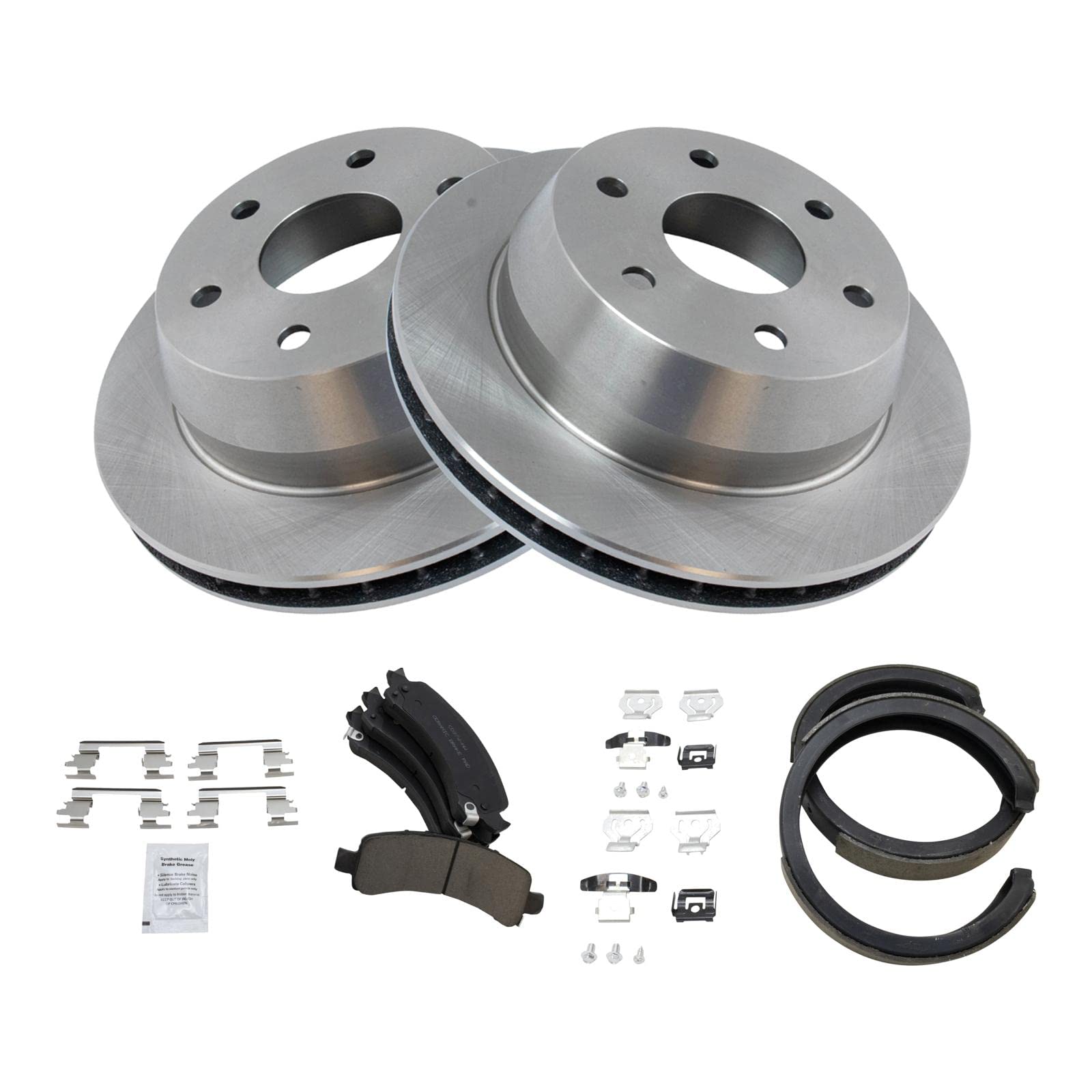 Trq Rear Brake Pad & Rotor Kit Compatible With 2002-2006 Cadillac 2002-2008 Chevrolet Gmc