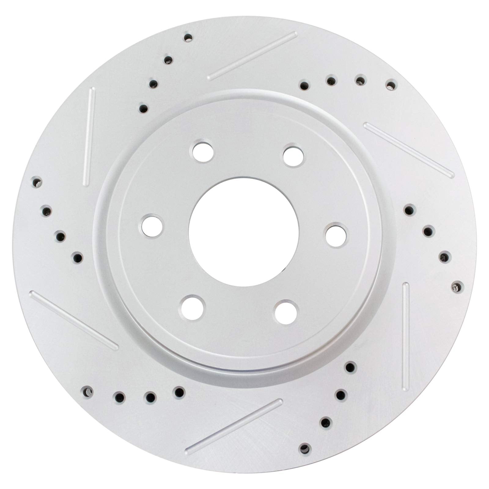 Trq Front Performance Brake Rotors Set Premium G-Coated Cross Drilled & Slotted Compatible With 2005-2022 Nissan Frontier 2005-2