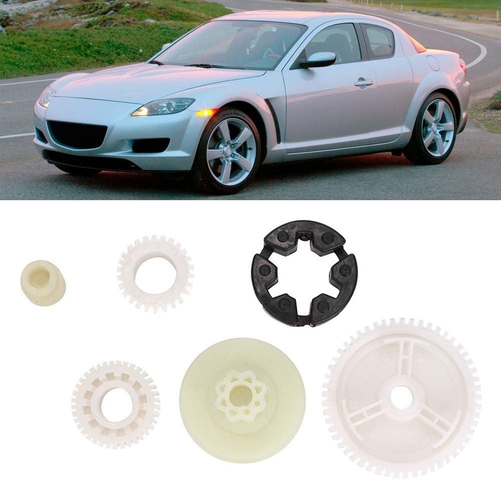 Aramox Power Window Motor Gears, 6Pcs Door Window Lift Motor Gears For Cars, Window Glass Lifting Regulator, Compatible With 3, 3 Sport, 5, Cx-7, Cx-9, Rx-8