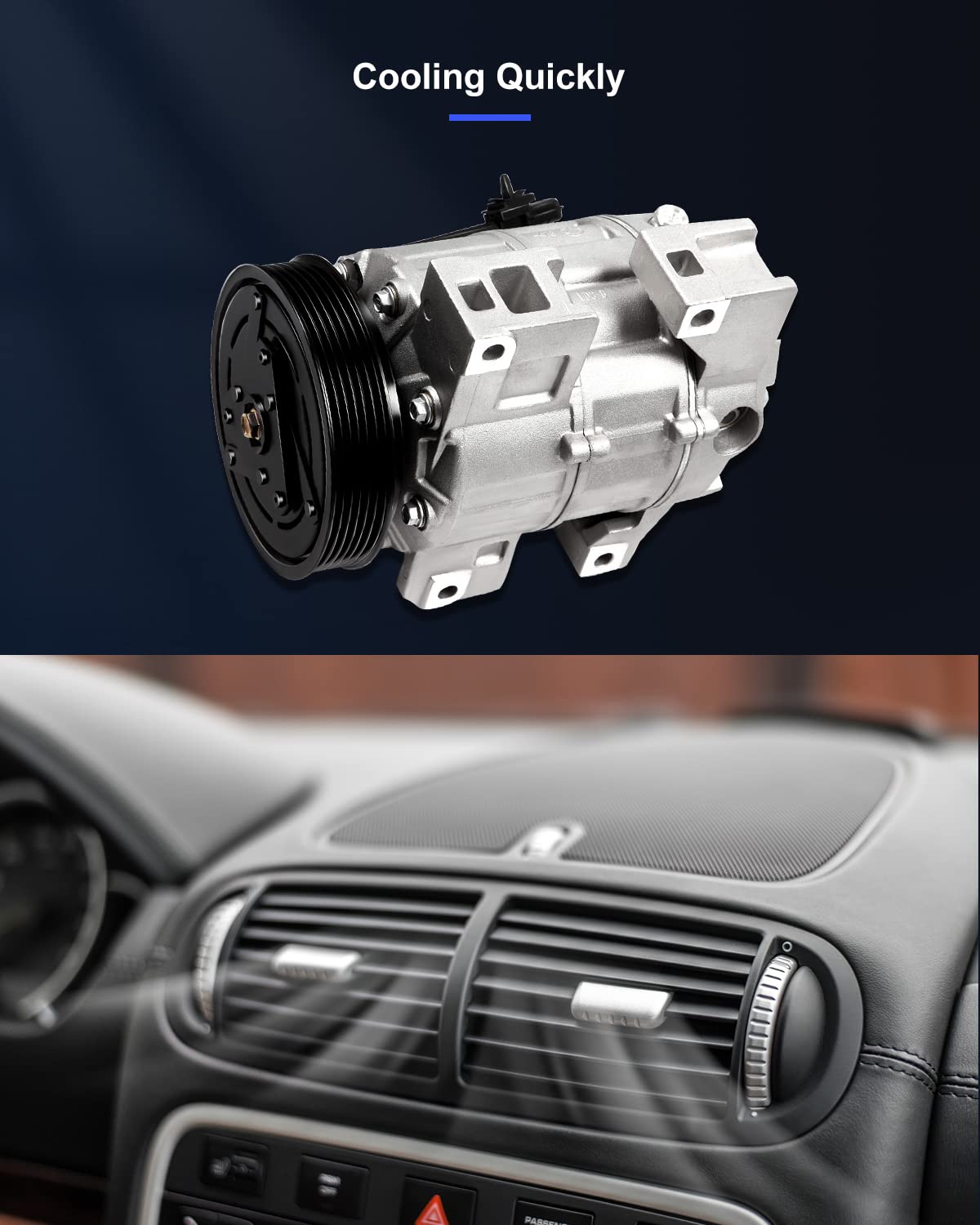 ECCPP AC Compressor for Nissan Sentra/Altima 2.5L 2007-2012, Fast Cooling, Silver, Model 104026-5211-1555012
