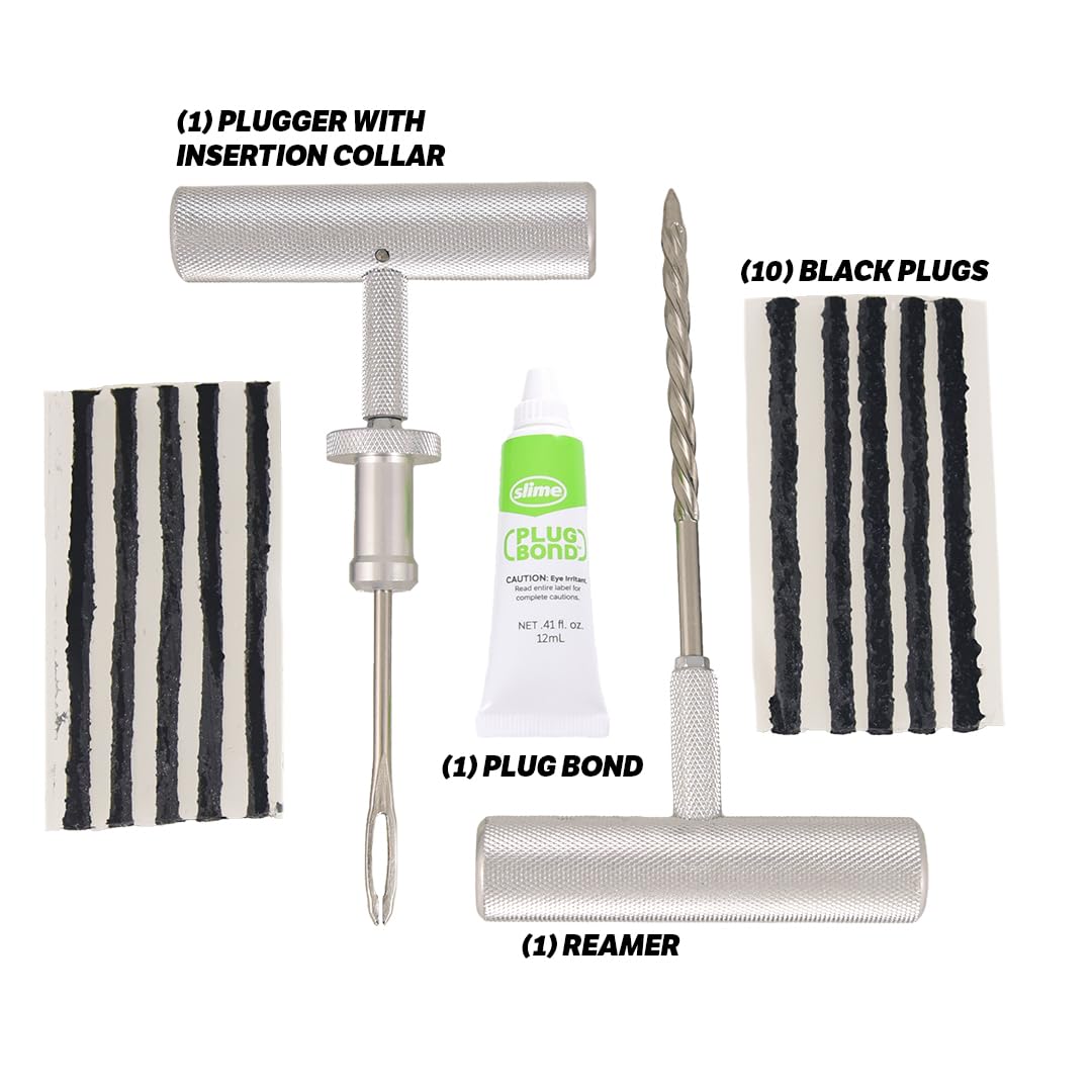 Slime 20290-1 Tire Plug Kit Pro Series, Ultimate Reamer Plugger Set, Green