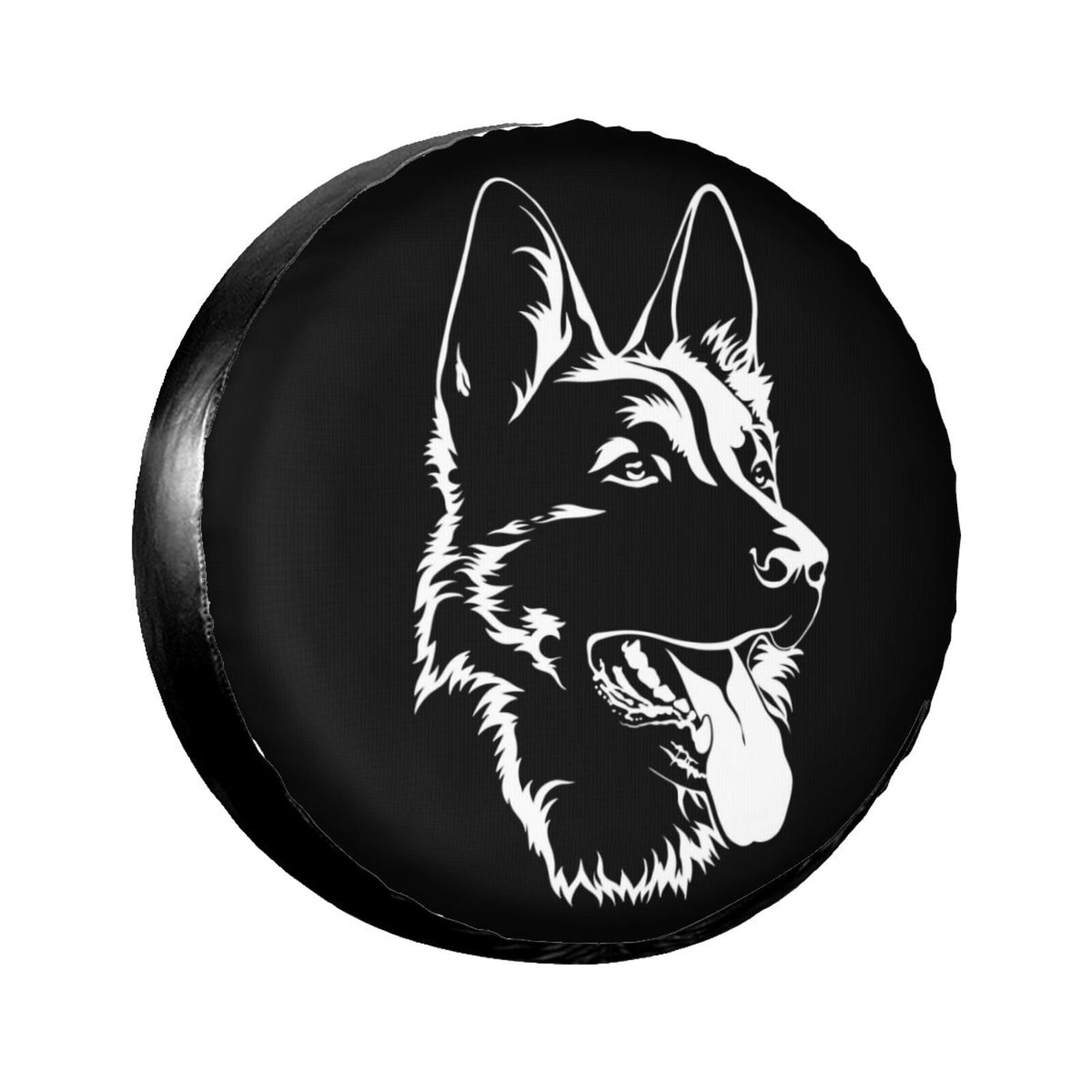 German Shepherd Dog Portrait Spare Tire Cover Waterproof Dust-Proof Tire Wheel Covers Weatherproof Wheel Tire Protector Tyre Cov