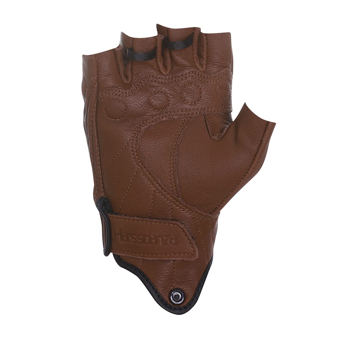 Harssidanzar Half Finger Motorcycle Gloves,For Mens Leather Riding Driving Gloves With Hand Knuckle Gm037,Saddle,Size,Xl