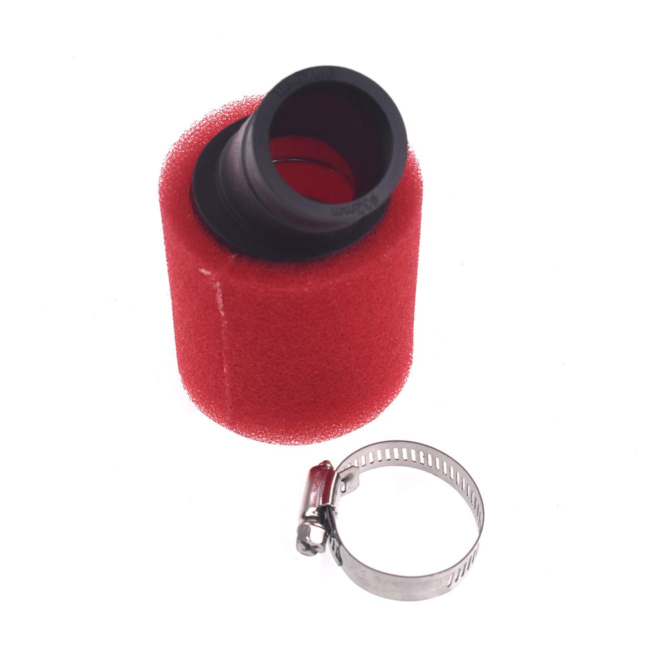 COEFEPIY 32mm Red Bent Air Filter Bent Foam Cleaner For 50cc 70cc 90cc 110cc 125cc Motorcycle ATV Quad Scooter Go Kart Moped Pit