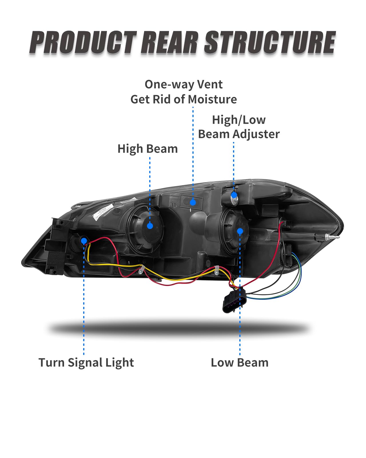 Adcarlights For 2006-2013 Impala Headlight Assembly Compatible With 14-15 Chevy Impala Limited / 06-07 Chevy Monte Carlo Clear L
