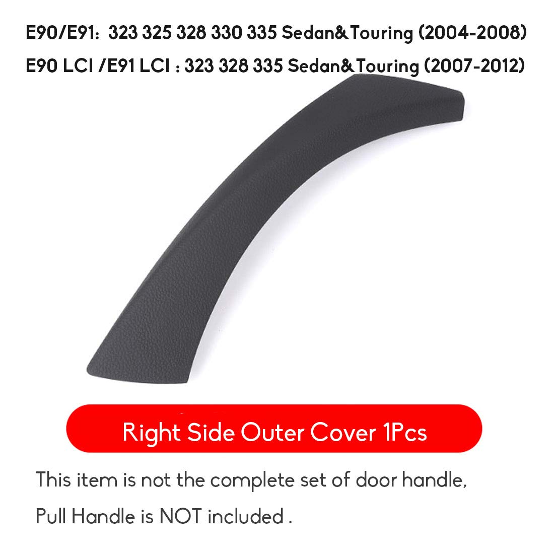 Jaronx For Bmw 3 Series E90/E91 Door Clasp Handle, Right Front/Right Rear Door Handles Outer Cover Interior Door Trim Covers (Fits:Bmw 323 325 328 330 335)