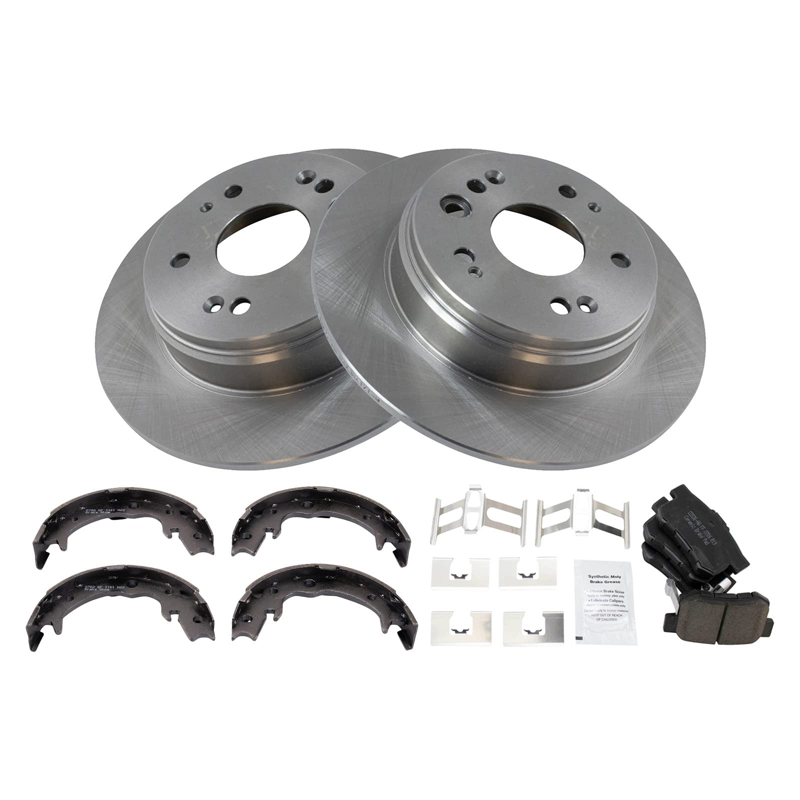Trq Rear Ceramic Brake Pad & Rotor Kit Compatible With 2002-2004 Honda Cr-V