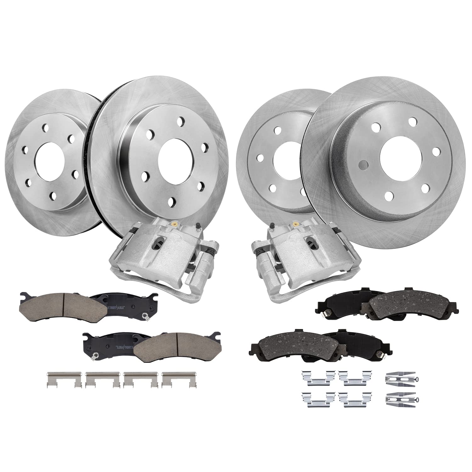 Detroit Axle - Brake Kit for Chevy GMC Silverado Sierra Yukon Xl 1500 Disc Brake Rotors Ceramic Brakes Pads Front Brake Calipers