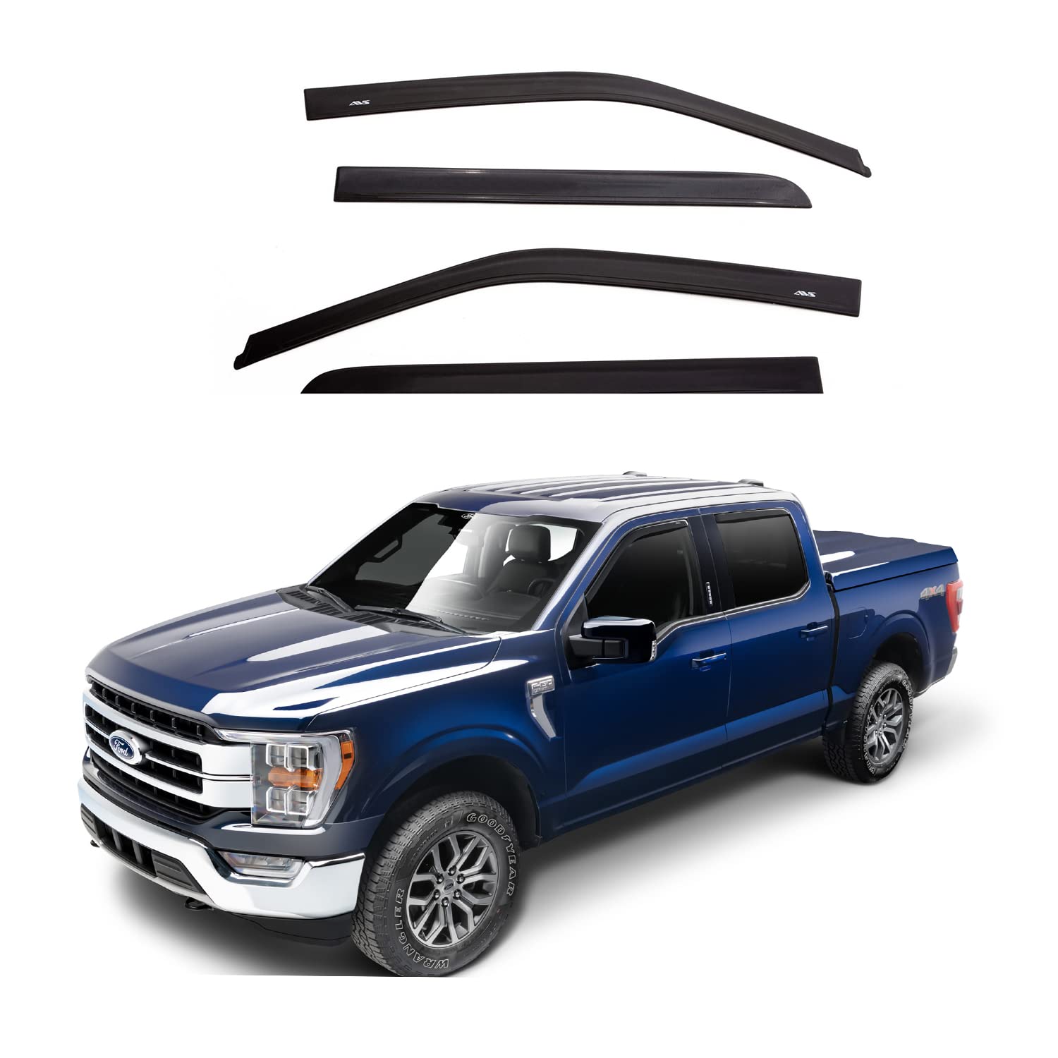 Auto Ventshade [AVS] In-Channel Rain Guards for 2014-2018 Chevy/GMC Silver/Sierra 1500 2015-2019 Silv./Si. 2500HD/3500HD 2019 Si