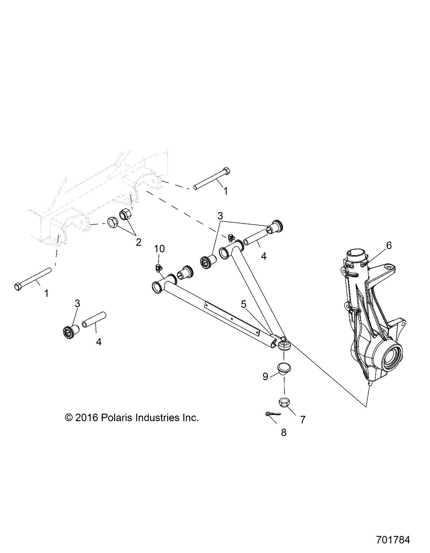 Polaris Ranger Right Side A Arm, Matte Black, Genuine Oem Part 1543389-458, Qty 1