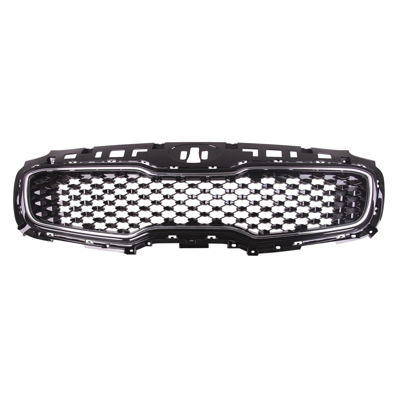 Torcia TYG Front Grille for 2017-2019 Kia Sportage, OE Style Replacement, Gloss Black with Chrome Frame, Model KI1200190