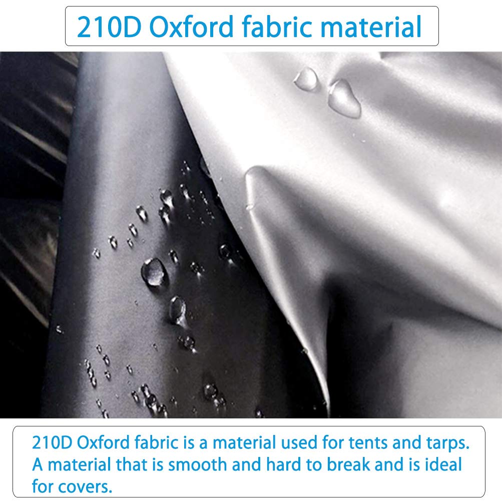 Konnfeir Half Car Cover - All Weather, Waterproof 210D Oxford Fabric for MPV/SUV (185'' to 195'') - Silver