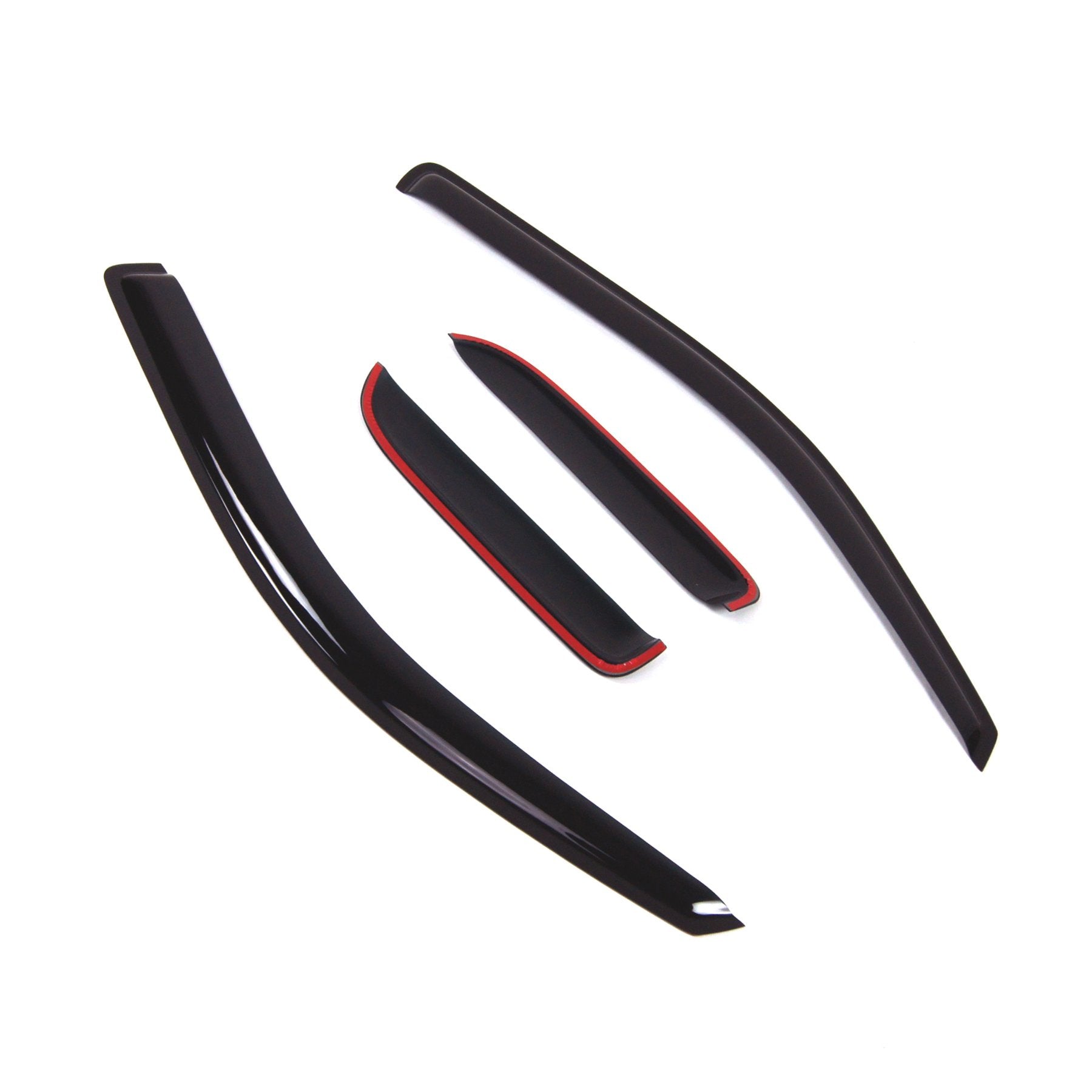 Tuningpros Window Visor Compatible With 2004-2014 Ford F-150 Supercab, Dgwv2-164 Outside Mount Deflector Rain Guard Dark Smoke,