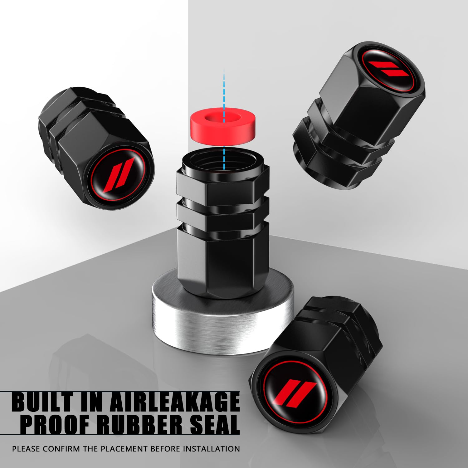 Annloysky 4Pcs Tire Valve Stem Caps To Dodge Challenger Charger Srt Ram Auto Accessories, Aluminum Tire Valve Cap Set, Corrosion