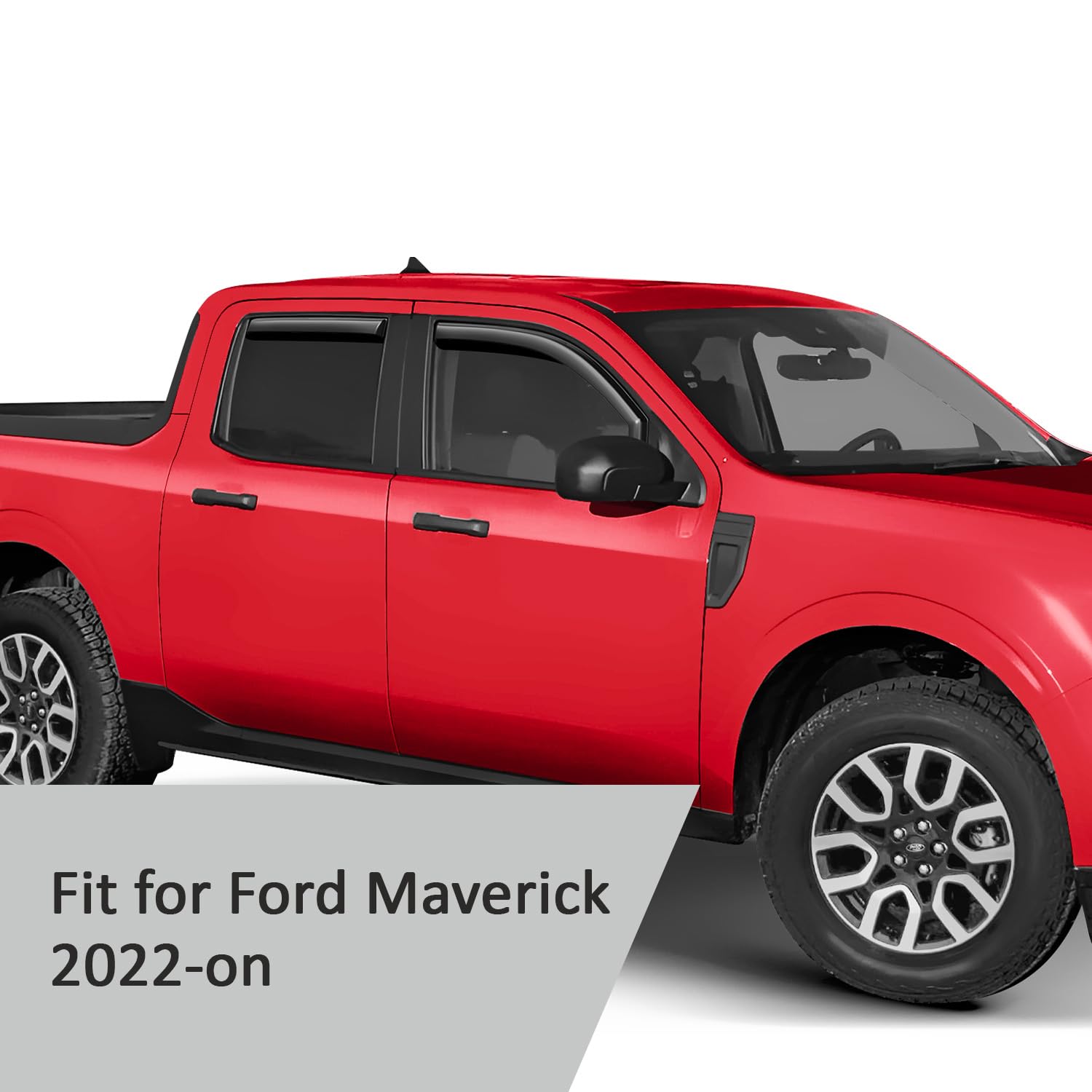 Voron Glass in-Channel Extra Durable Rain Guards for Ford Maverick 2022-2025, Window Deflectors, Vent Window Visors, 4 Pieces -
