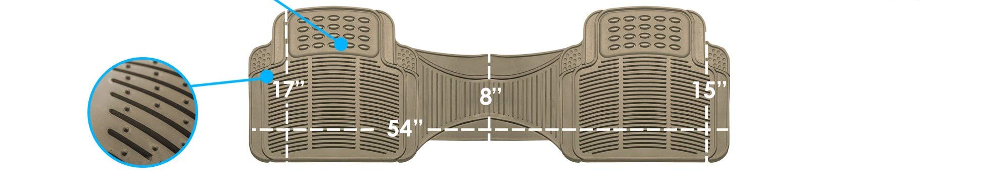 Fh Group Trimmable Vinyl Floor Mats Automotive (Gray) Rear Set - Universal Fit For Cars Trucks And Suvs F11306