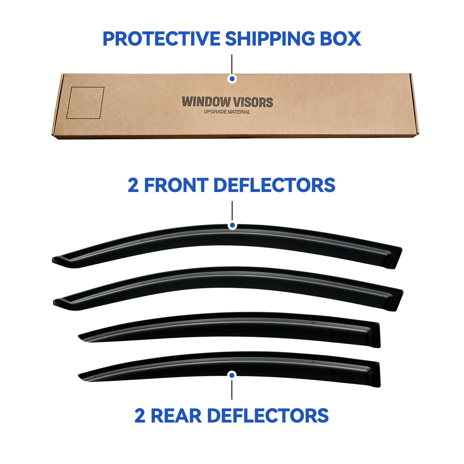 Window Visors Rain Guards Shield for 2004-2009 Mazda 3 Sedan, Out-Channel Window Vent Wind Deflectors Visors Shades for 04-09 Ma