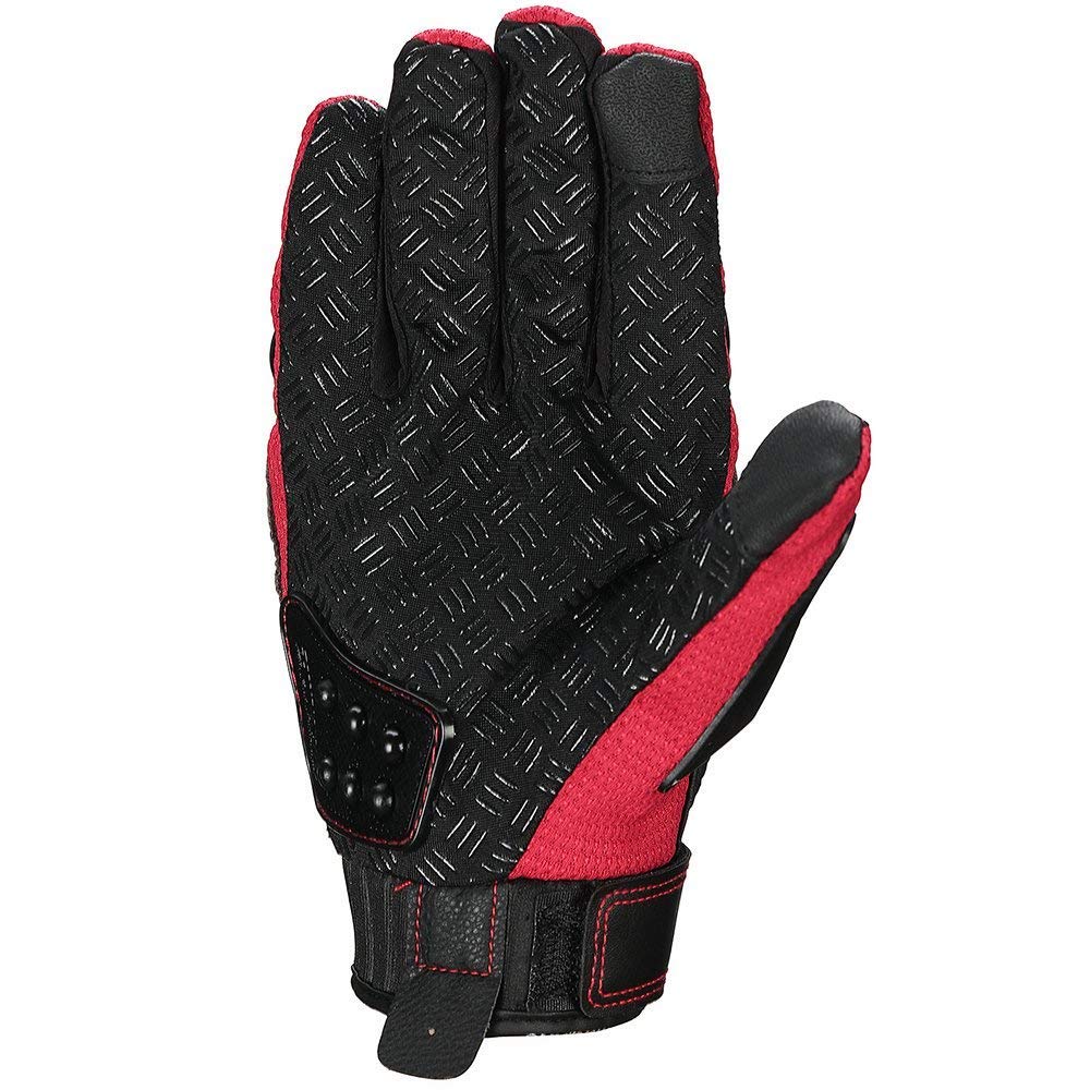 Steel Outdoor Knuckle Motorcycle Motorbike Powersports Safety Gloves (Xx-Large, Red)