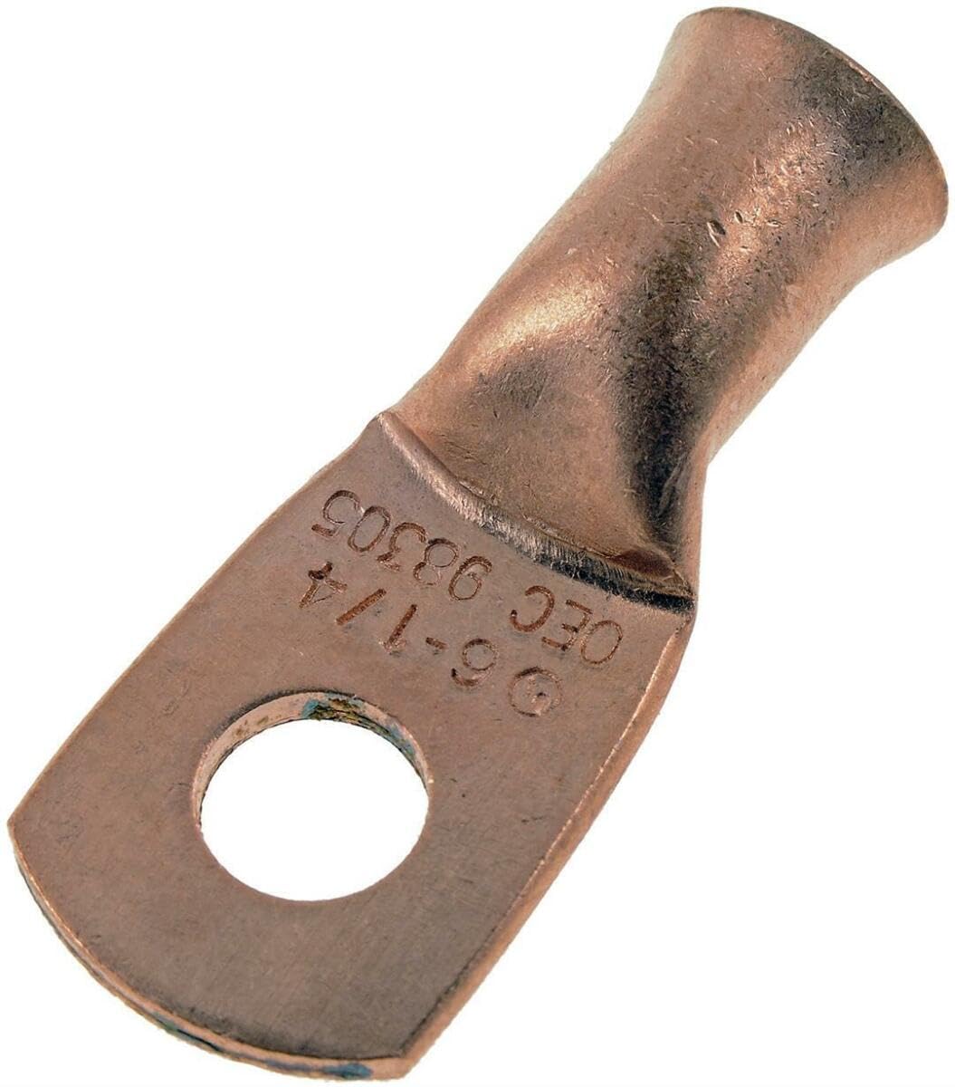 Dorman 86168 6 Gauge 1/4 In. Copper Ring Lugs, 2 Pack Universal Fit